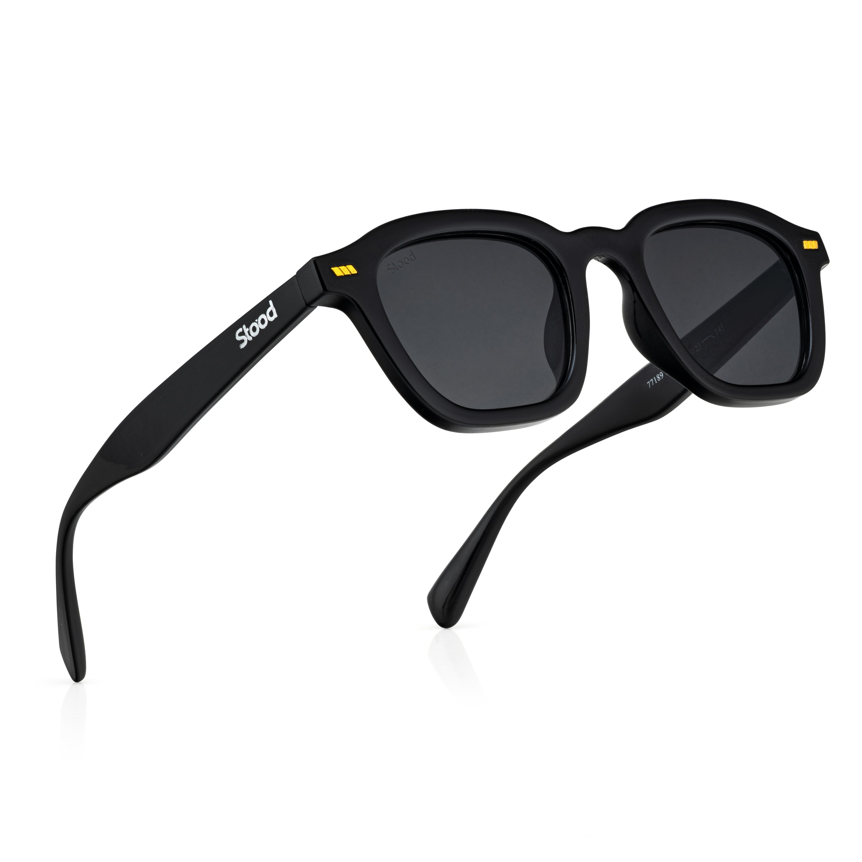 Stood Square Black UV Protection Sunglasses For Men & Women