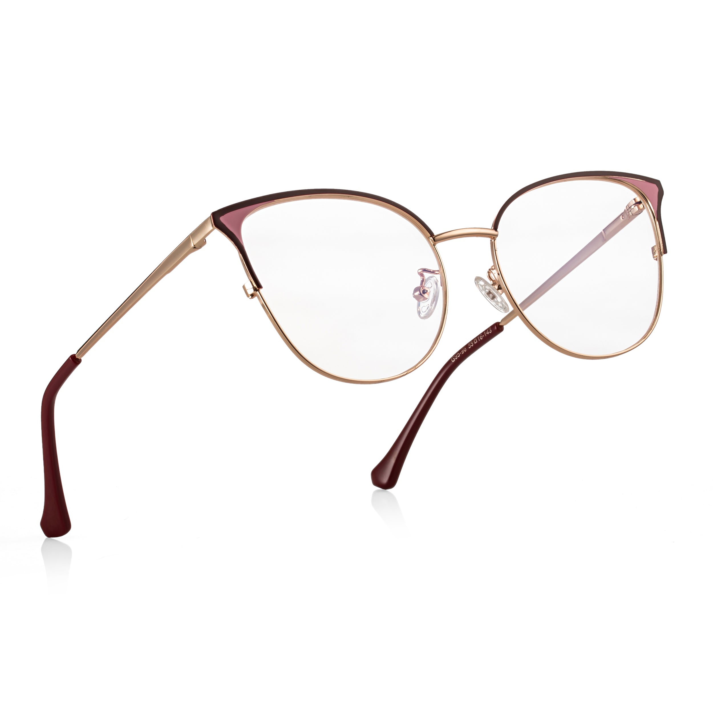 Royal Son Cat Eye Maroon Gold Computer Glasses Women - SF0084-C3