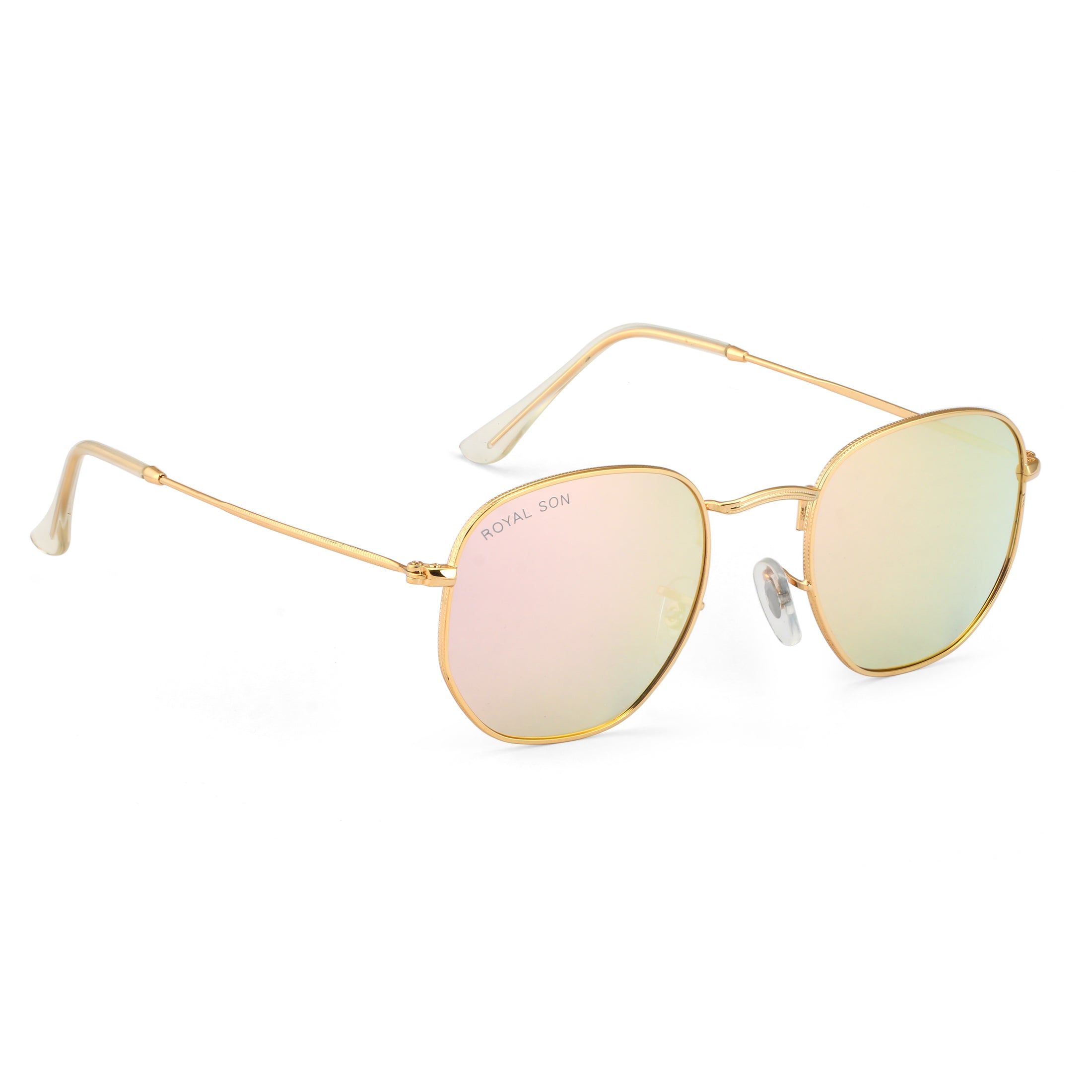 Royal Son Hexagonal Mirrored Men Women Sunglasses - CHI00108-C8