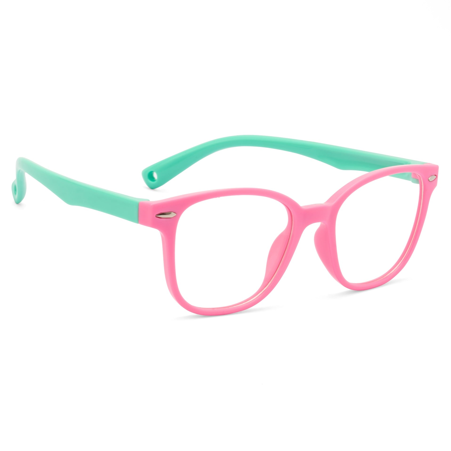 Royal Son Retro Square Black White Spectacles Frames For Kids - SFKID0056-C4