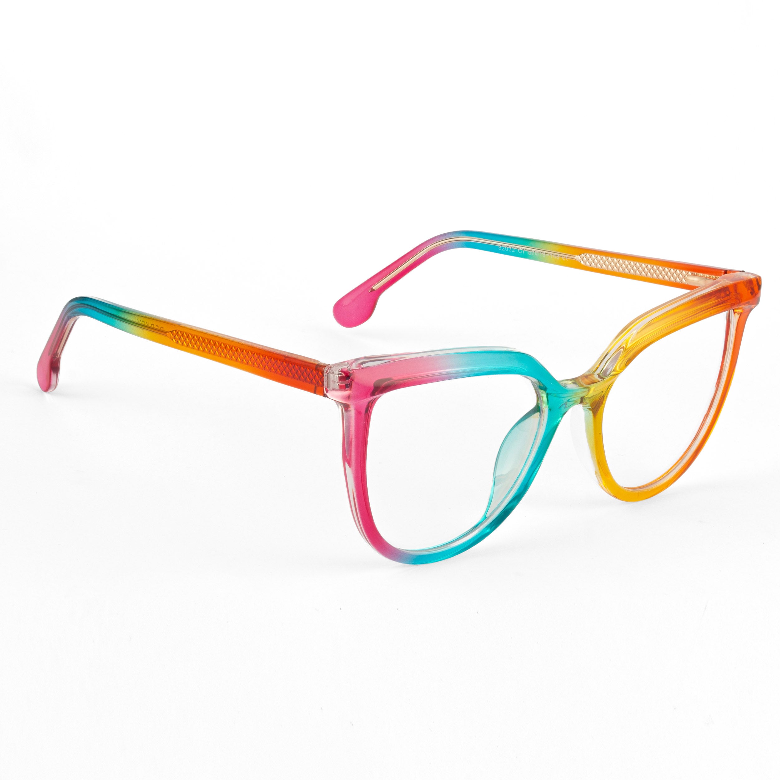 PERKEY Full Rim Oversized-Cat Eye Transparent Computer Glasses Frames Women - OPTL006-C2