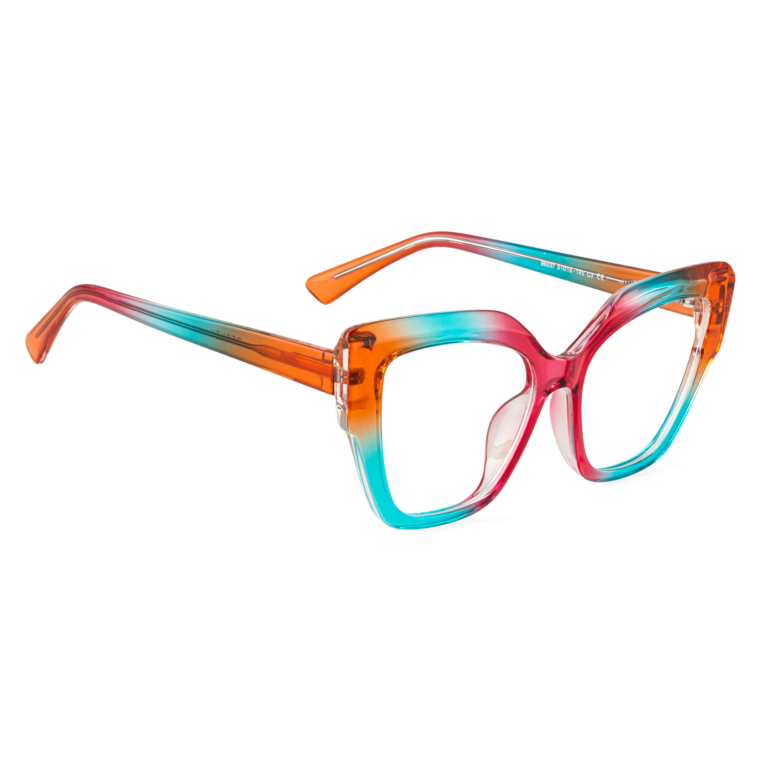 PERKEY Full Rim Cat Eye-Oversized Blue Light Blocking Spectacles Frames Women - OPTL001-C3