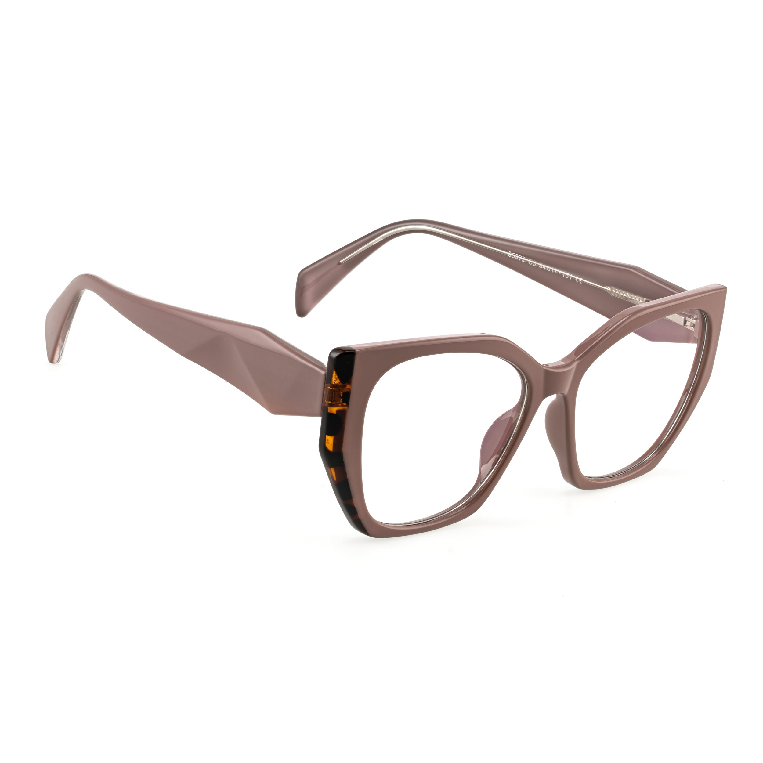 PERKEY Full Rim Cat Eye-Oversized Transparent Computer Blue Cut Spectacles Frames Men Women - OPTL0012-C2