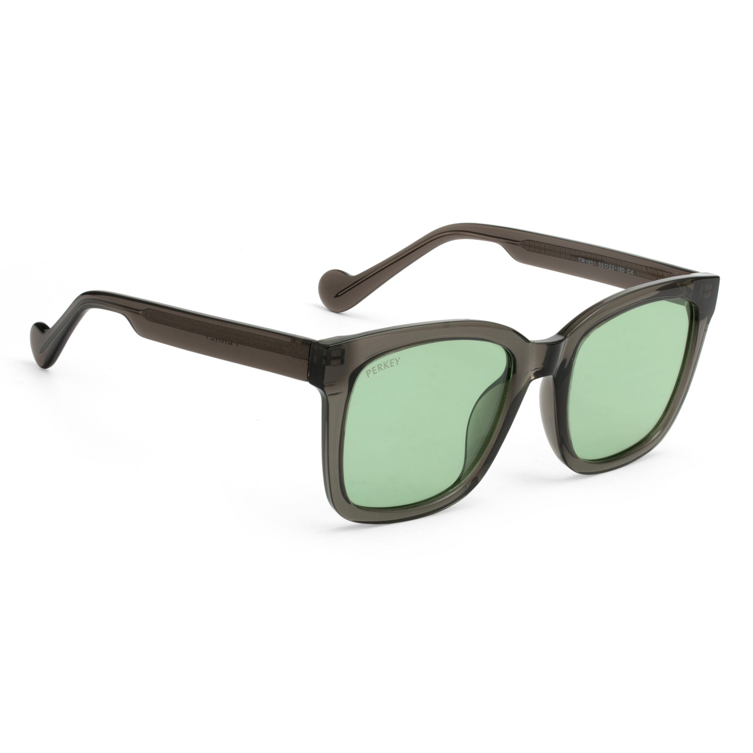PERKEY Square-Oversized Green Polarized Sunglasses Men Women - PRKY003-C2