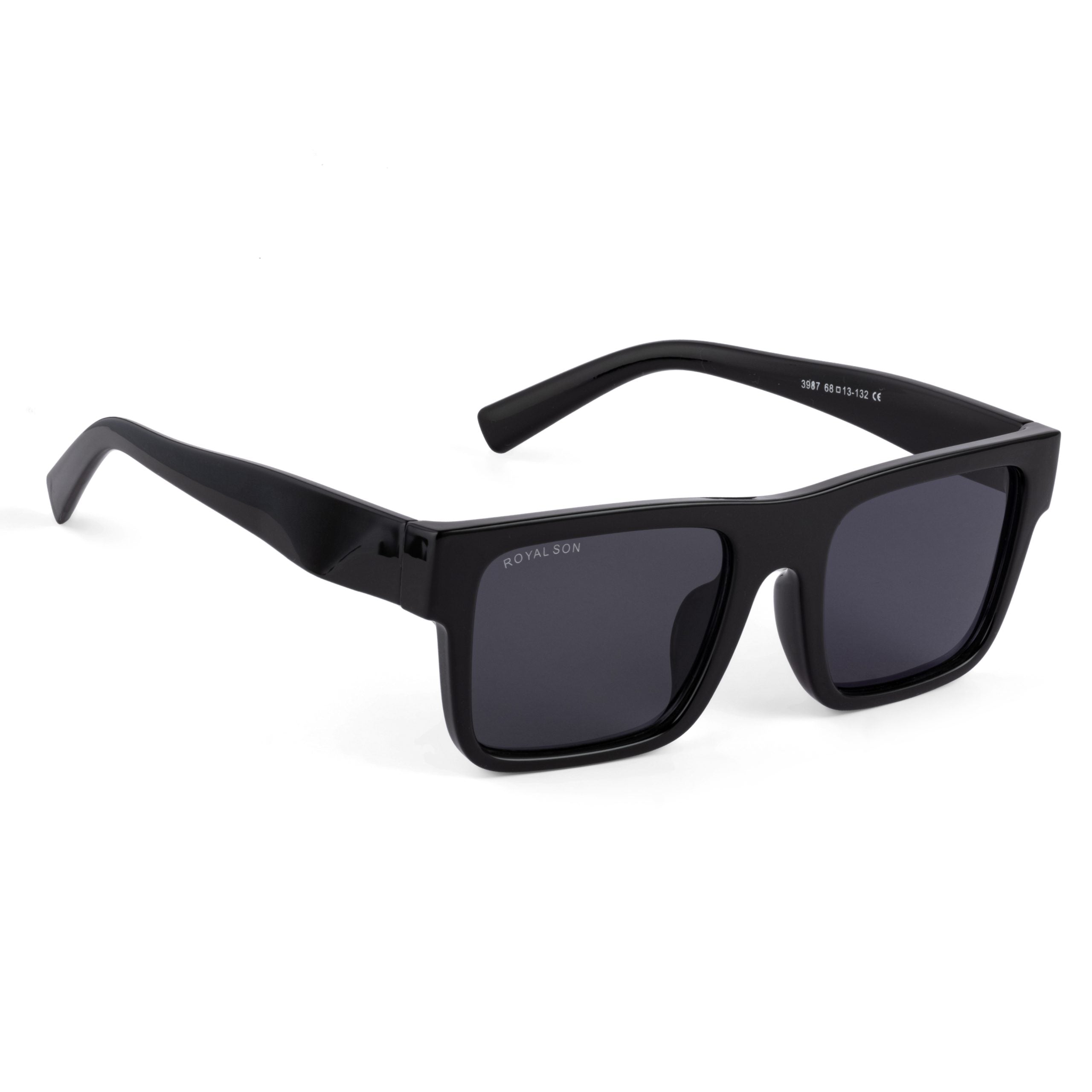Royal Son Oversized Black Sunglasses Men Women  - CHI00168-C1