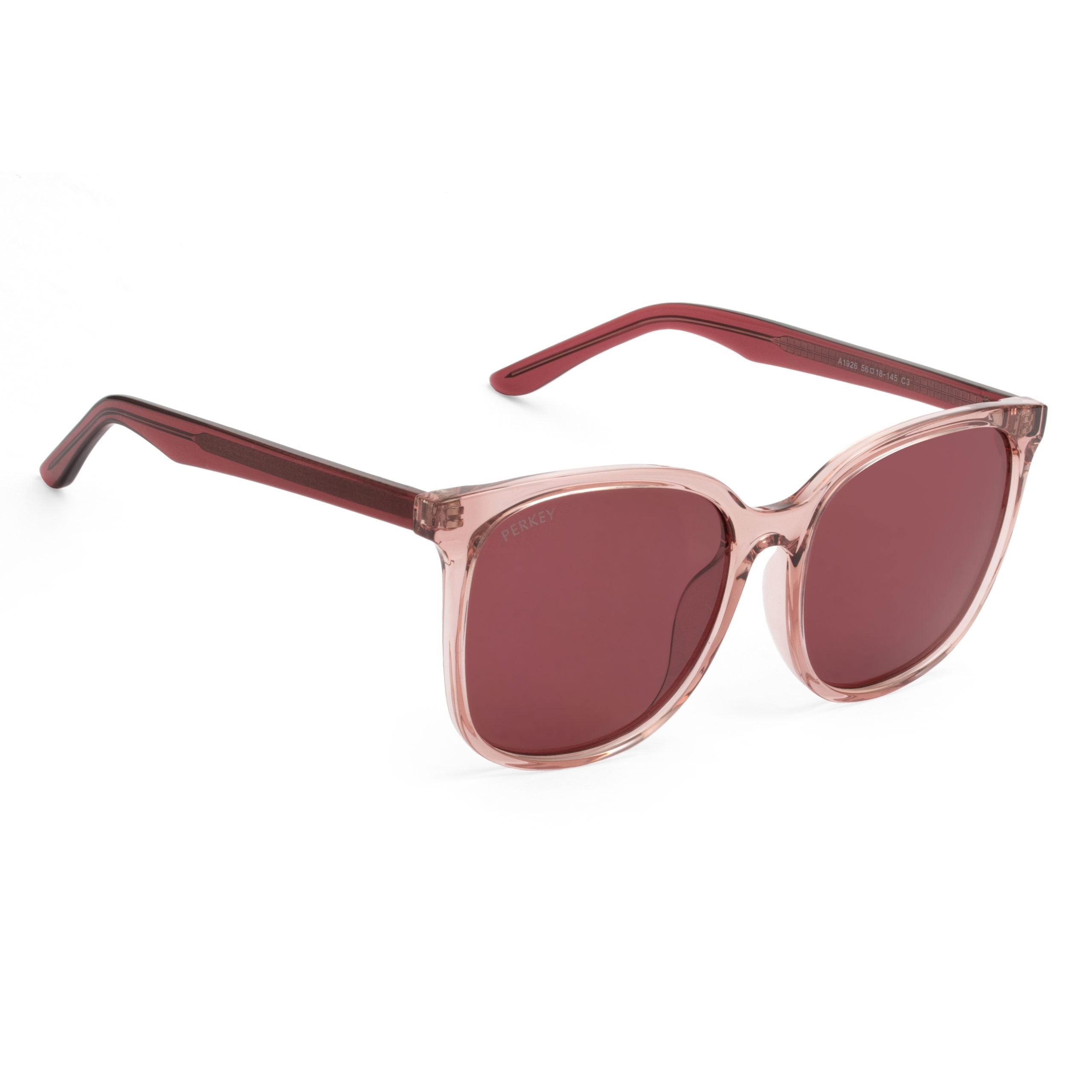 PERKEY Square Pink UV Protected Polarized Stylish Sunglasses Men Women - PRKY008-C3