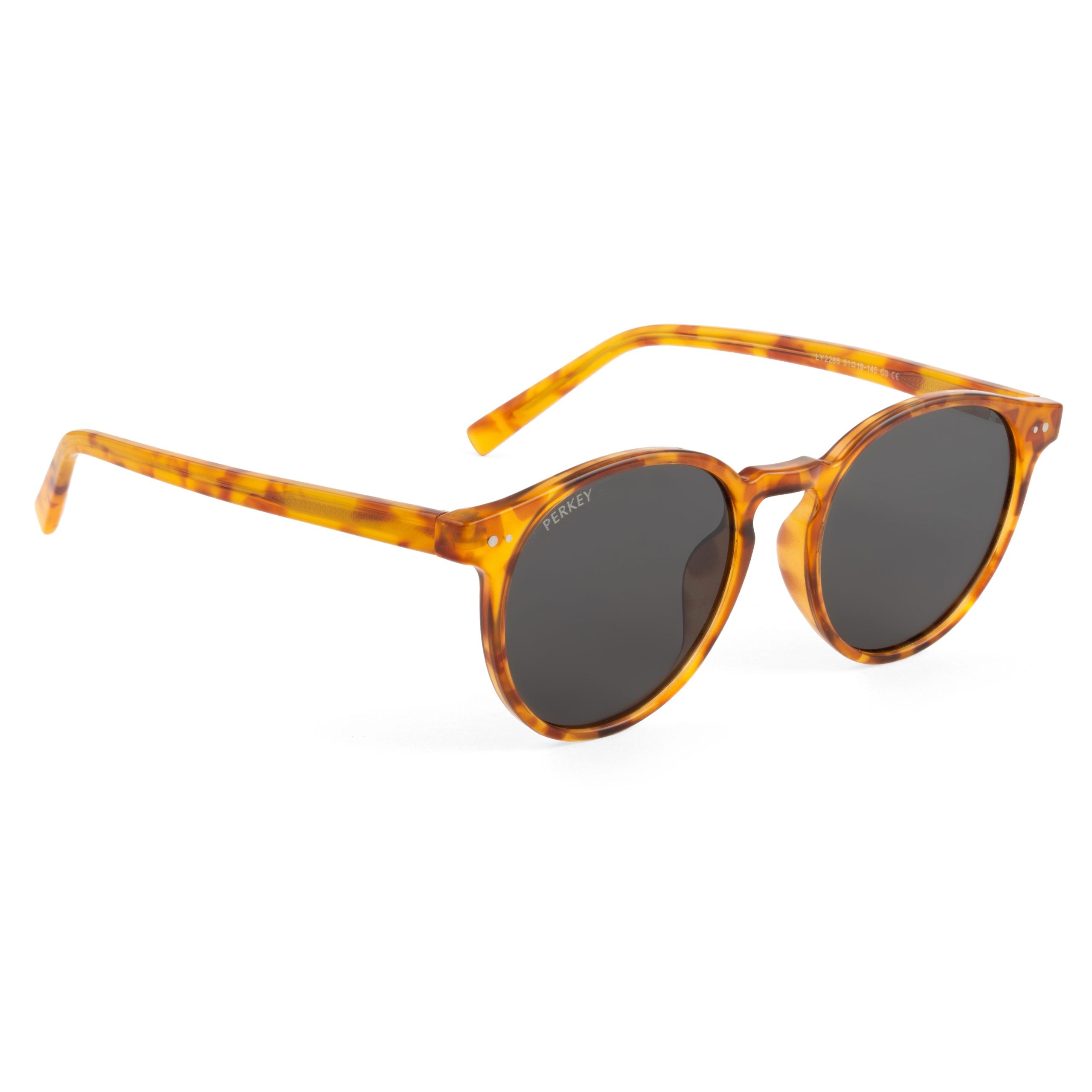 PERKEY Round UV Protected Polarized Sunglasses Men Women - PRKY0011-C2
