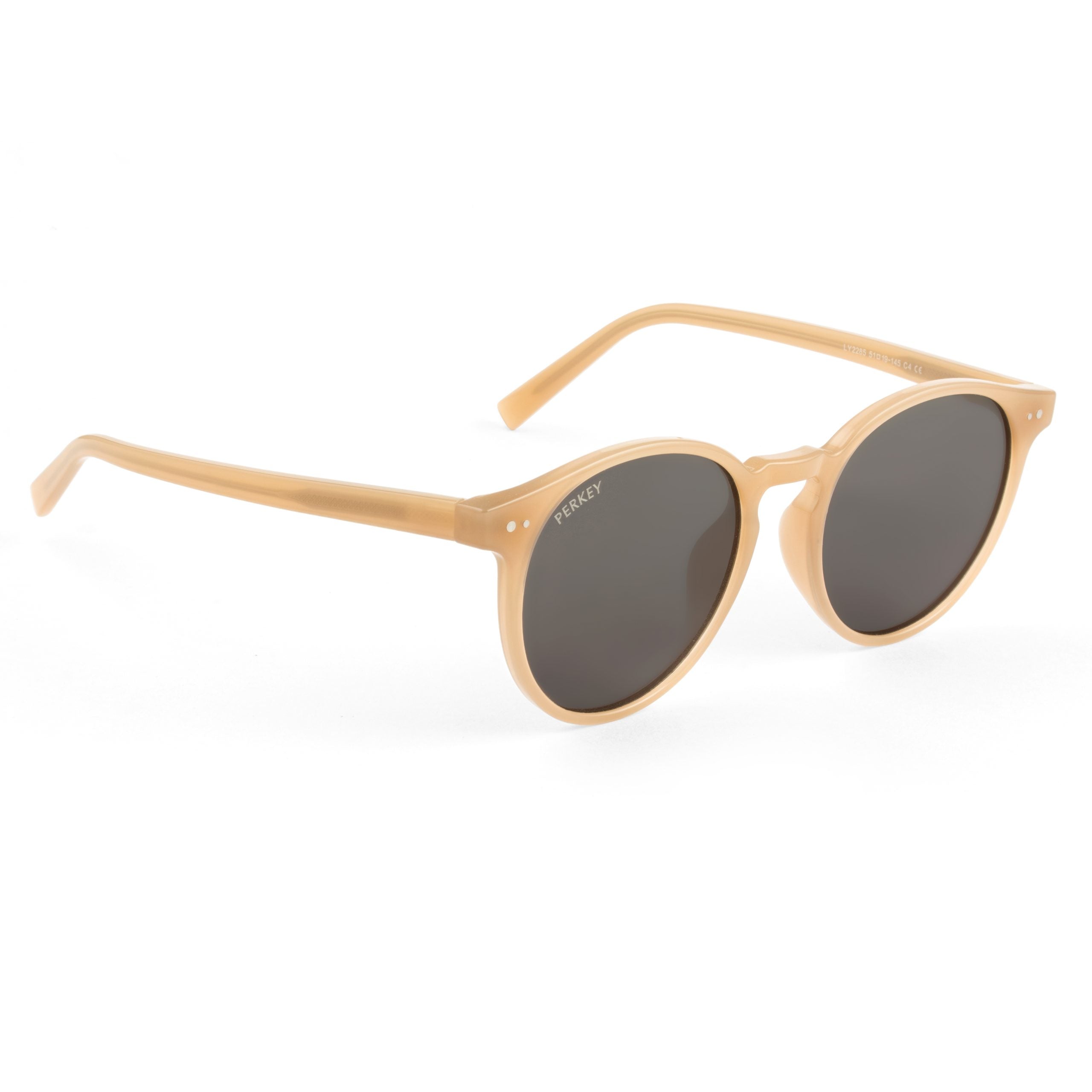 PERKEY Round Black UV Protected Polarized Sunglasses Men Women - PRKY0011-C3