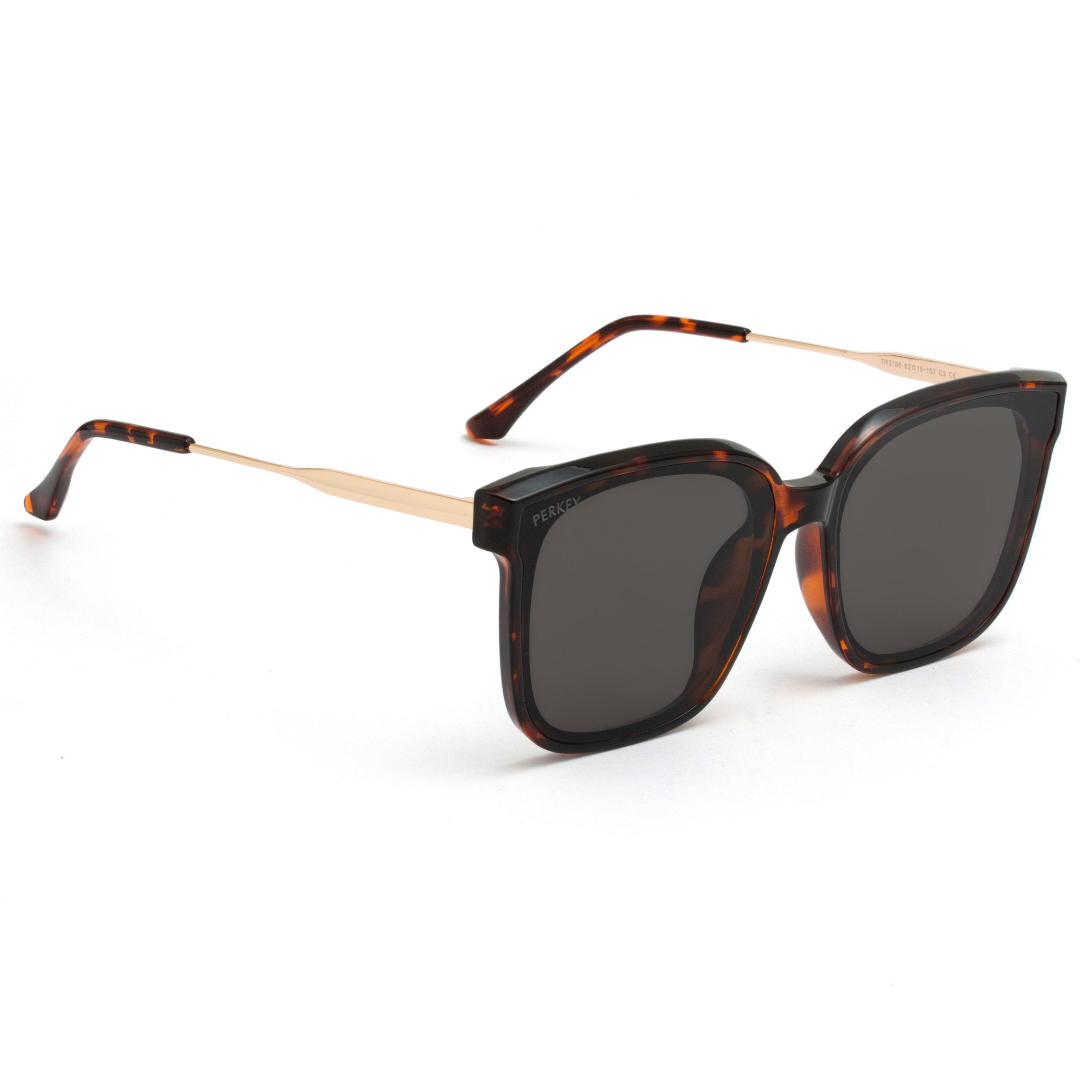 PERKEY Square-Oversized Black UV Protected Sunglasses Men Women - PRKY0013-C3