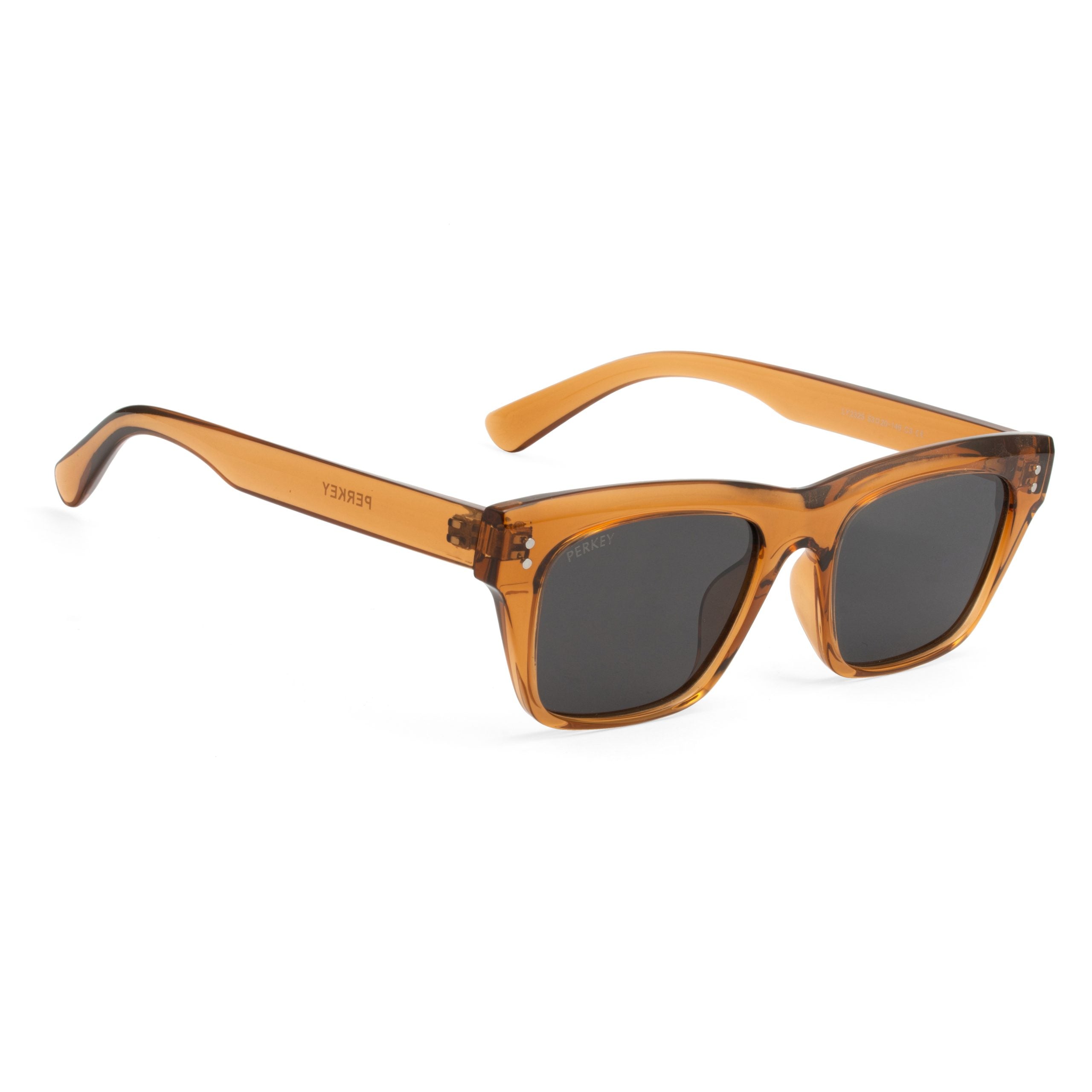 PERKEY Square-Oversized Black UV Protected PolarizedS Sunglasses Men Women - PRKY002-C3