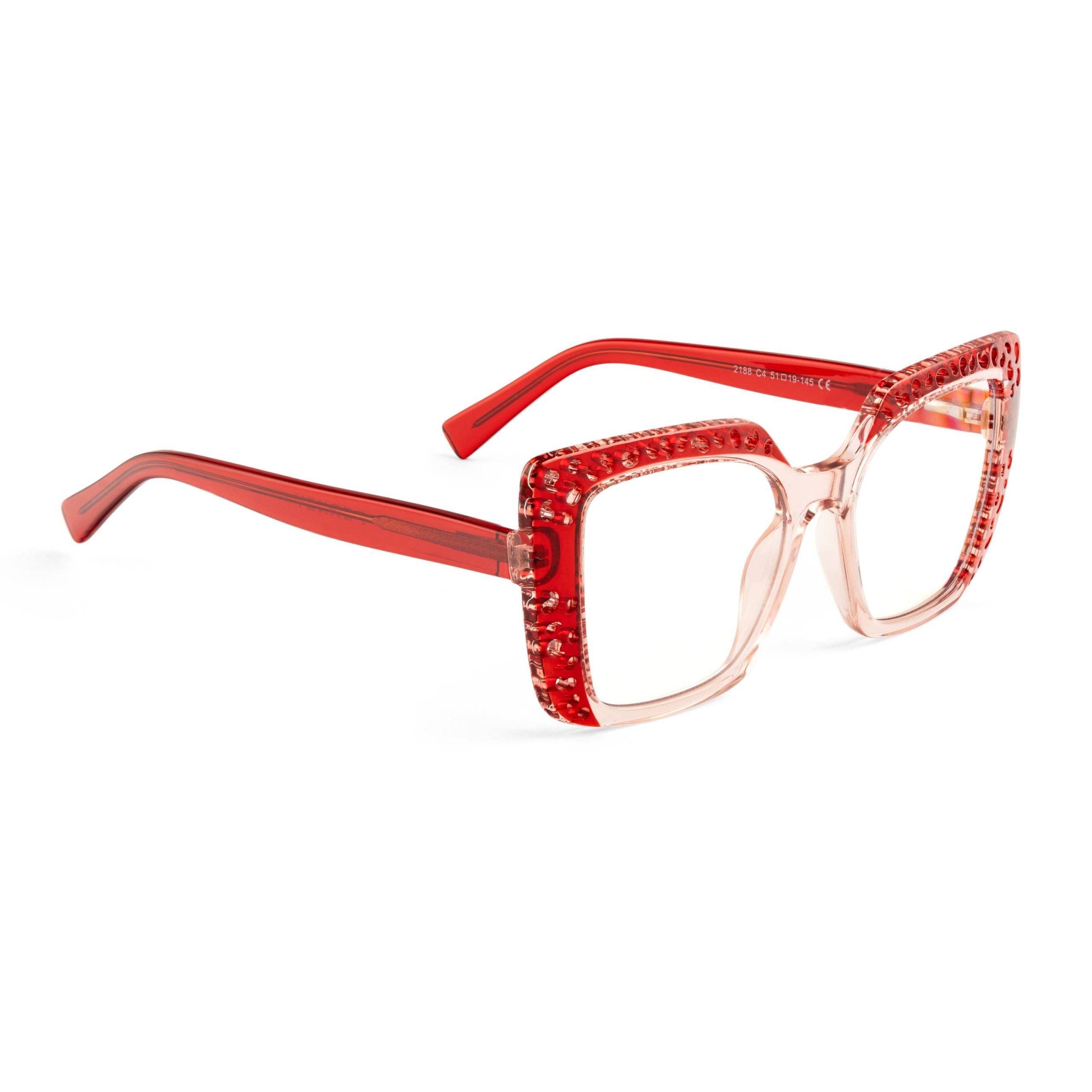 PERKEY Square Full Rim Computer Glasses for Women - OPTL0020-C3