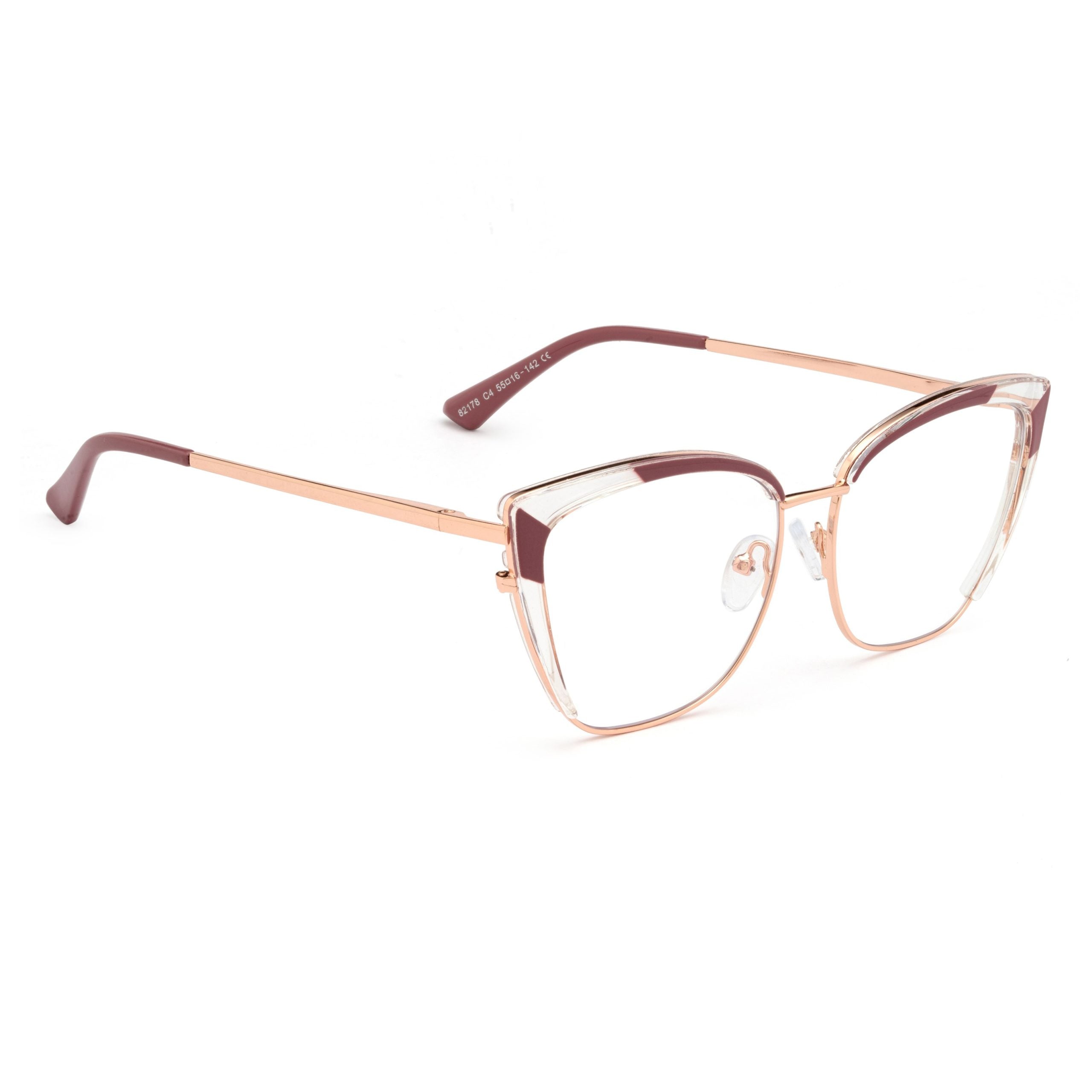 PERKEY Full Rim Cat Eye Blue Light Cut & Antiglare Computer Eyeglasses For Women - OPTL0018-C4