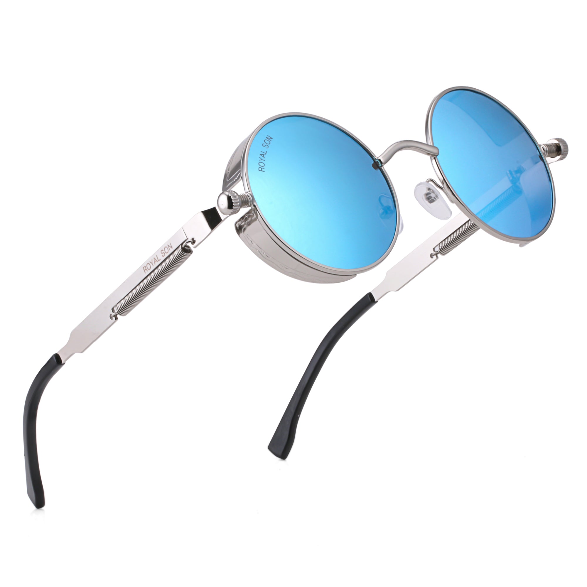 Royal Son Round Mirrored Men Women Sunglasses - CHI0084-C3