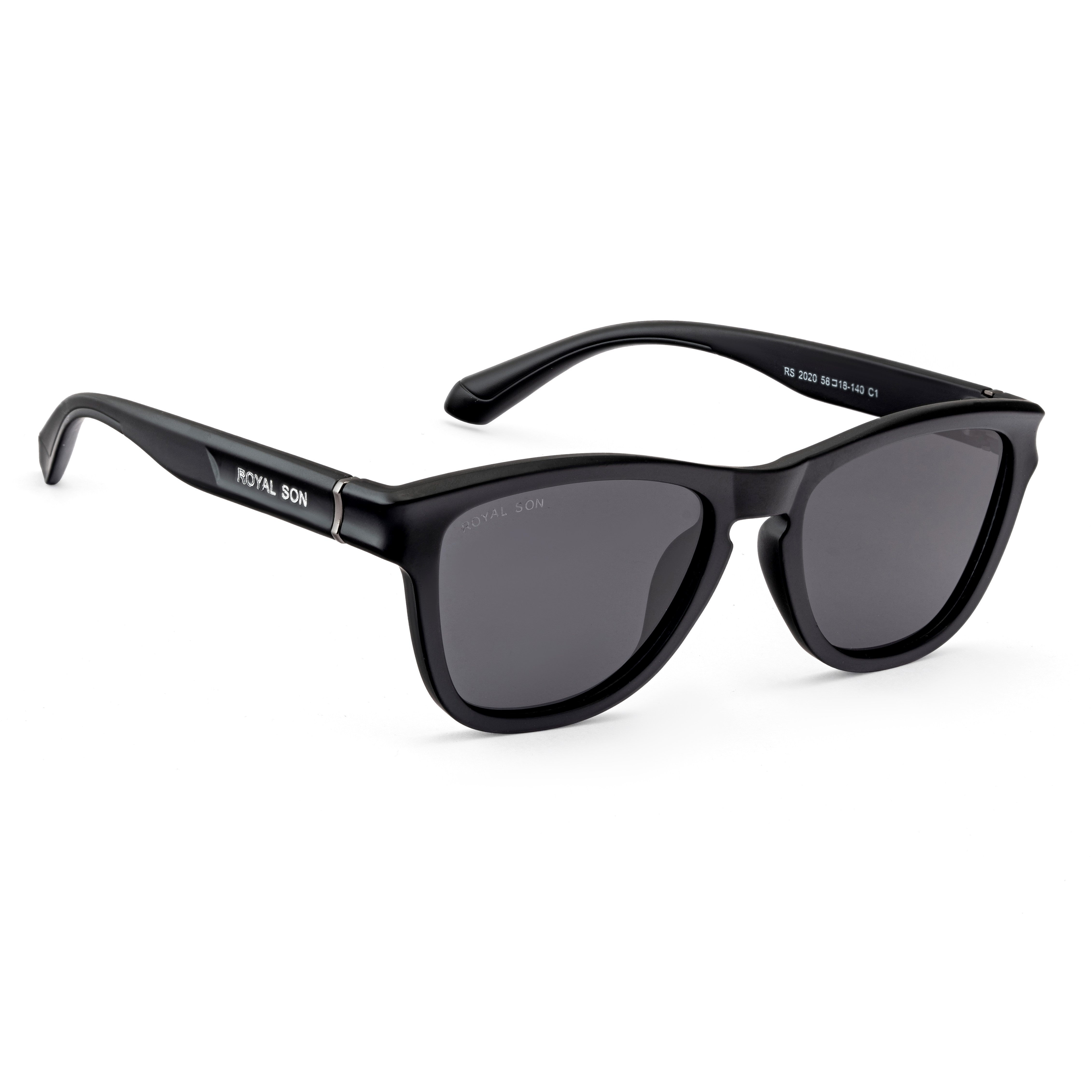 ROYAL SON Black Polarized Sunglasses for Men Women - SG-RS2020-C1