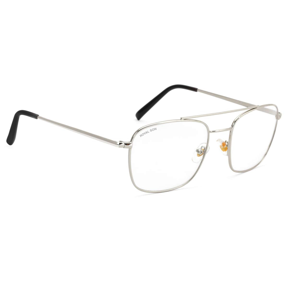 ROYAL SON Retro Square Spectacle Frame For Men And Women (RS0024SF|50|Transparent Lens)