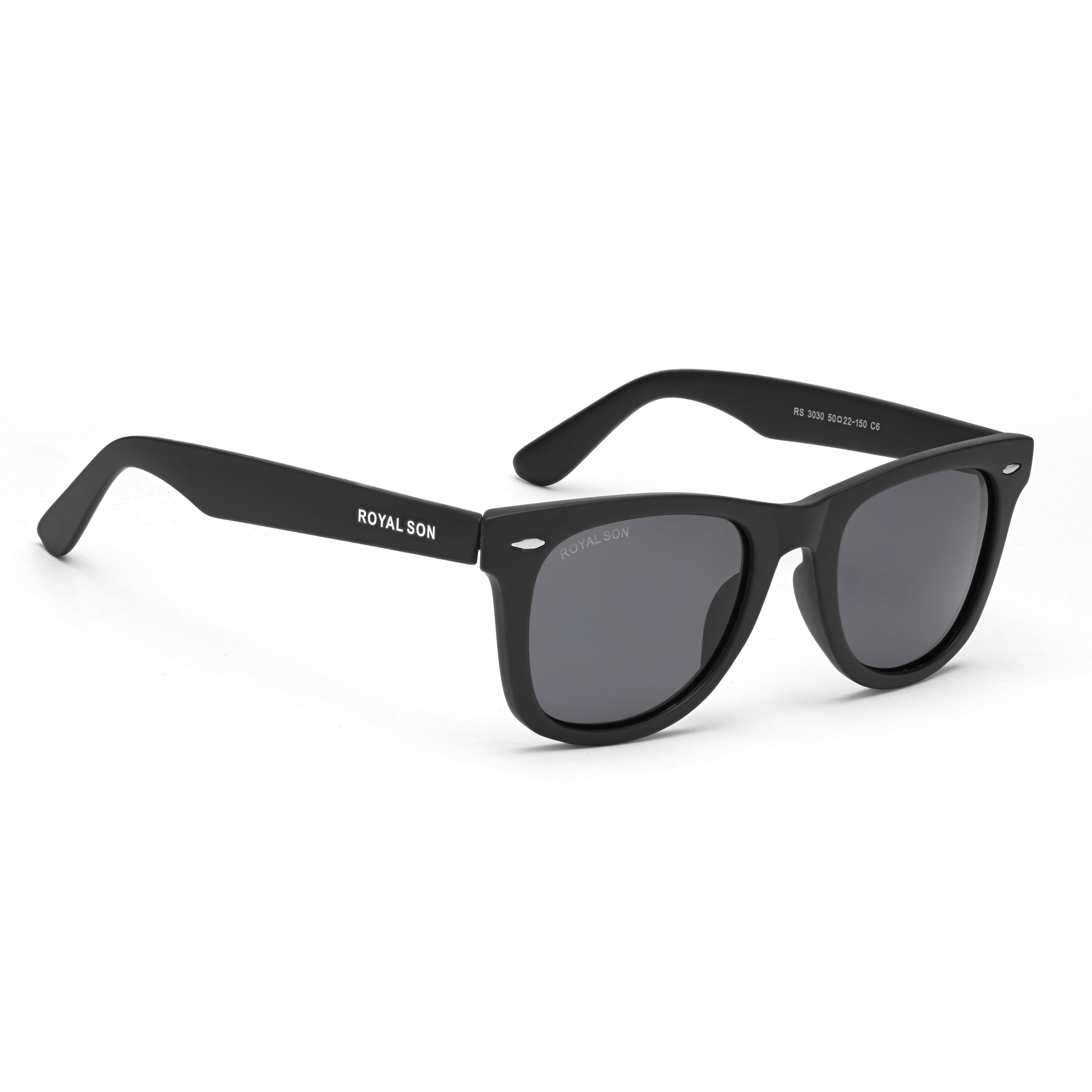 ROYAL SON Black Polarized Sunglasses for Men Women - SG-RS3030-C1