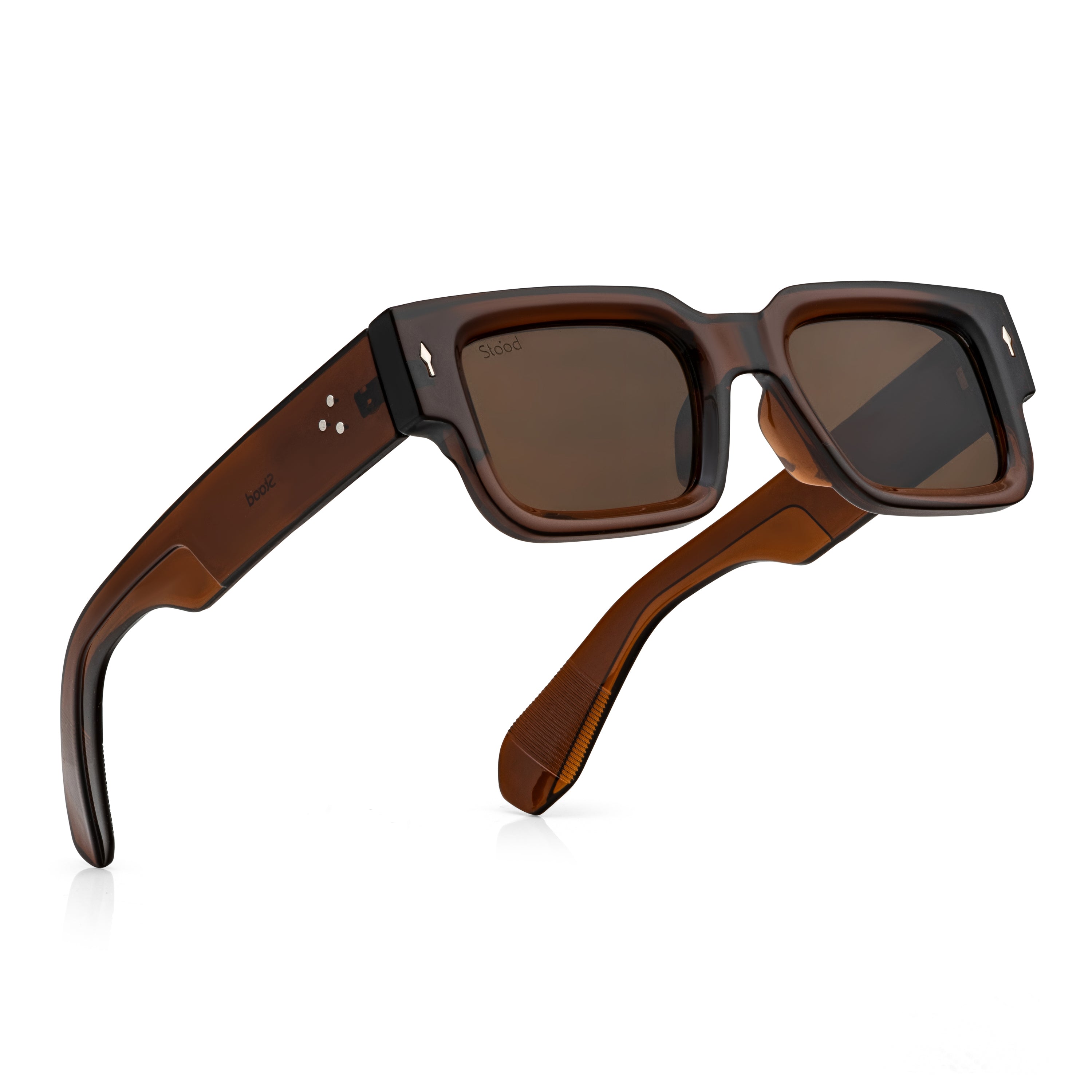 Stood Narrow Square Brown UV Protection Sunglasses For Men & Women Stylish – SG-STD0014-C5