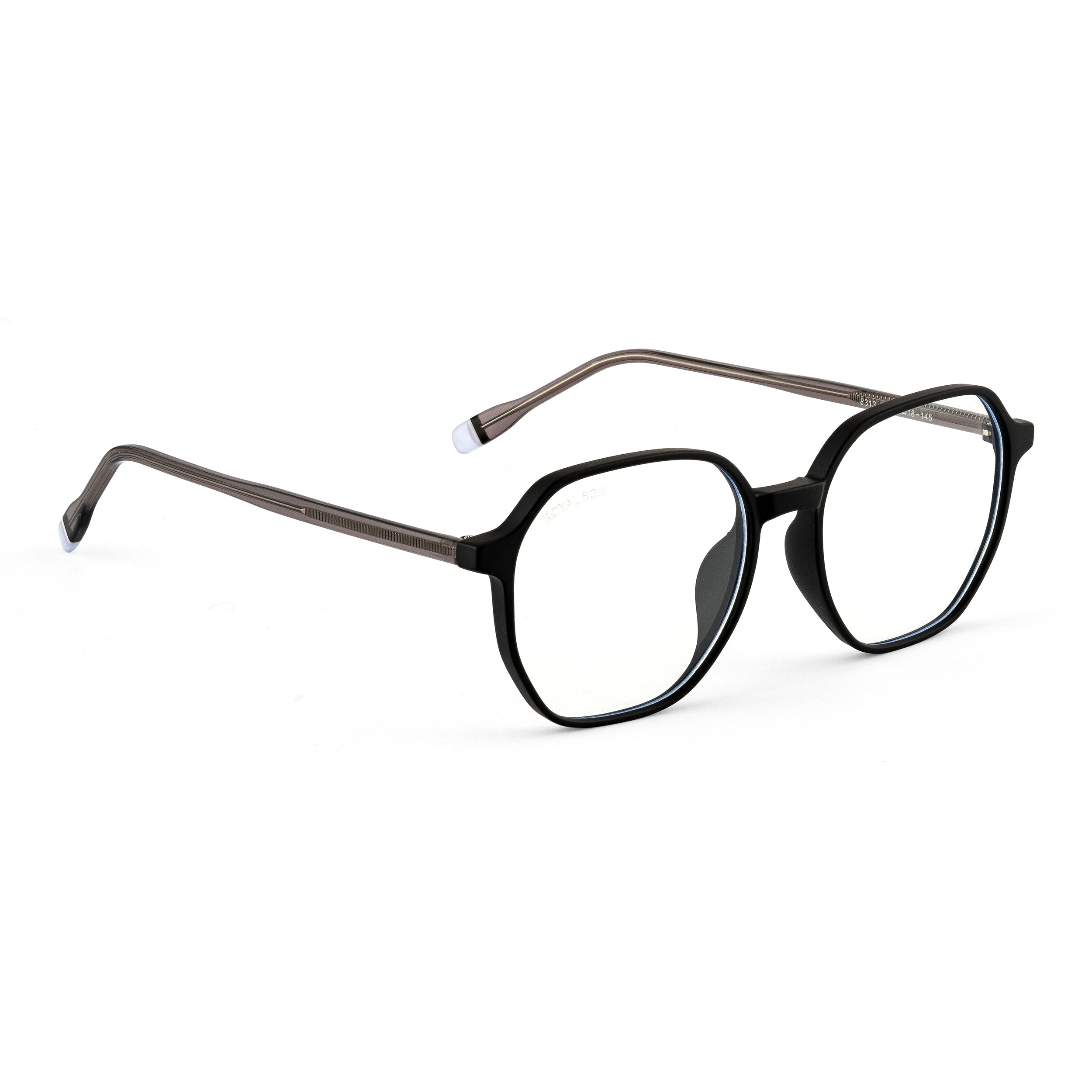 Royal Son Polygon Blue Ray Cut Transparent Eye glasses For Men Women - SF0025-C1