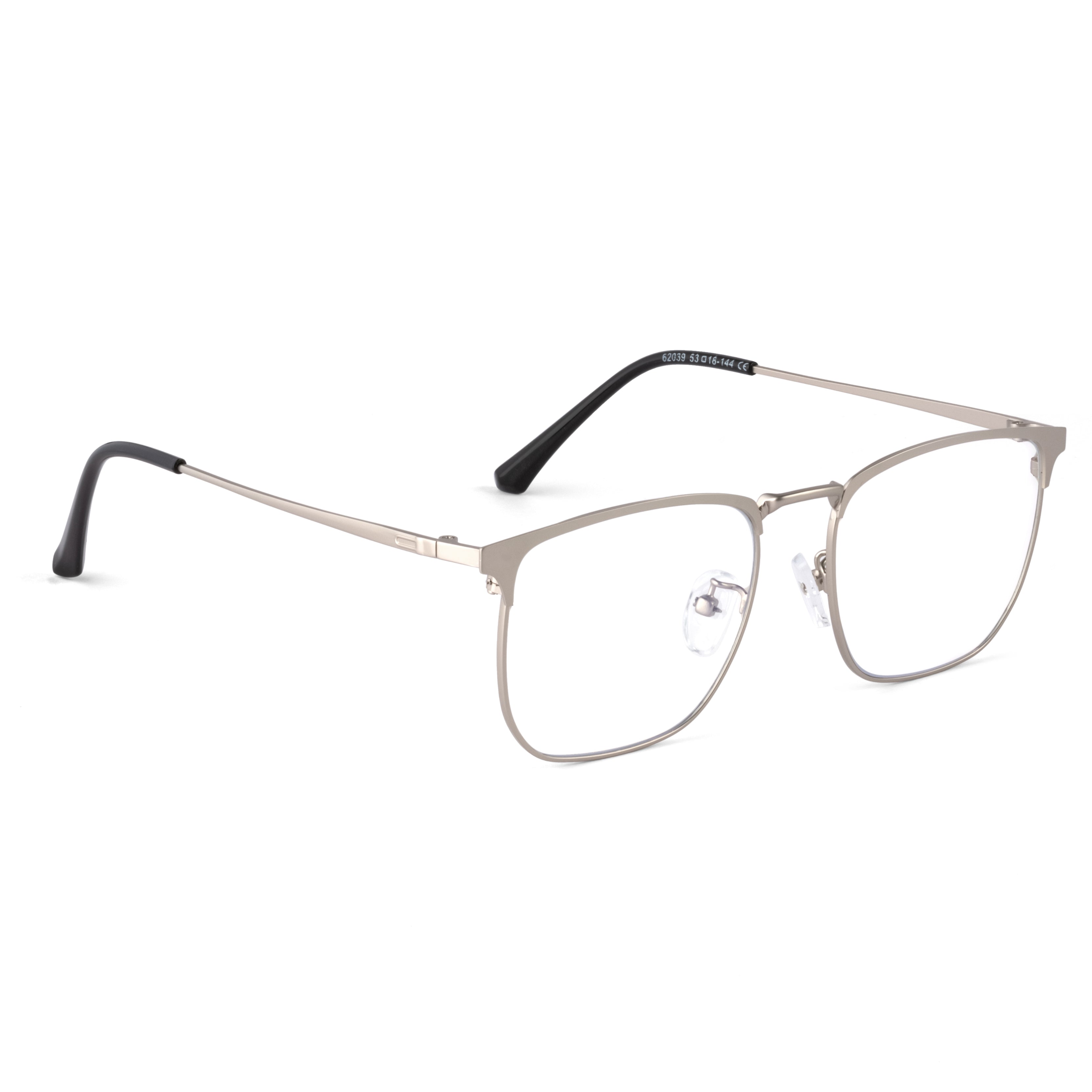 Royal Son Square Matte Silver Computer Glasses  Men Women - SF0086-C3