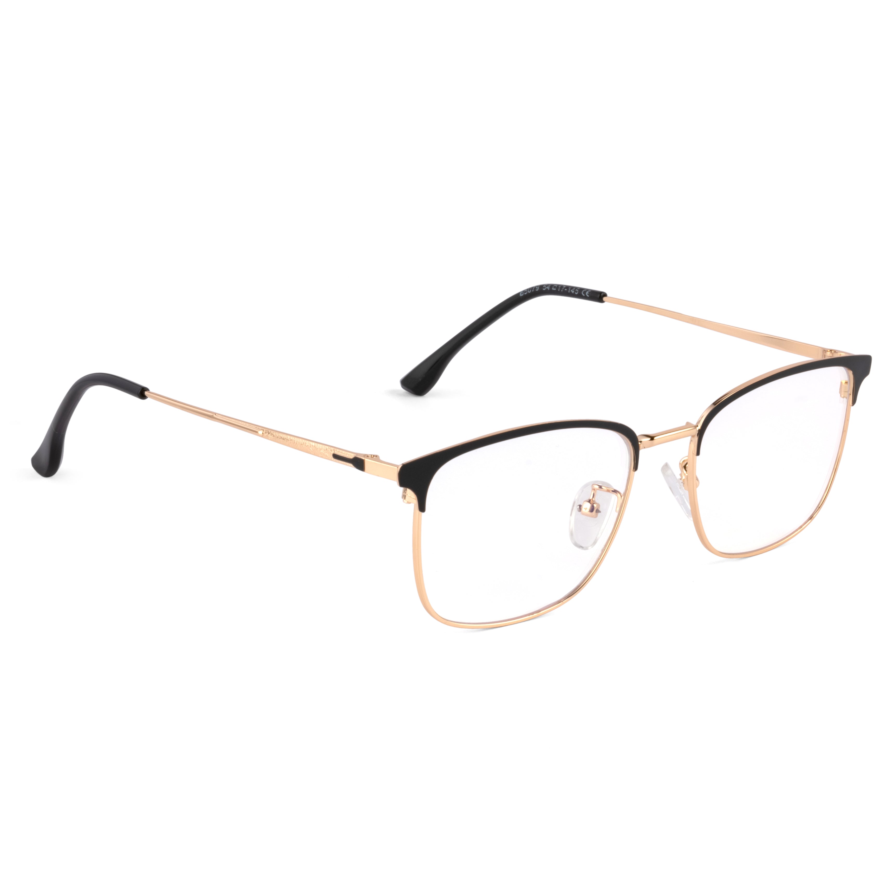 Royal Son Full Rim Black Gold Anti glare Blue Cut Spectacles Frames Men Women -SF0087-C4