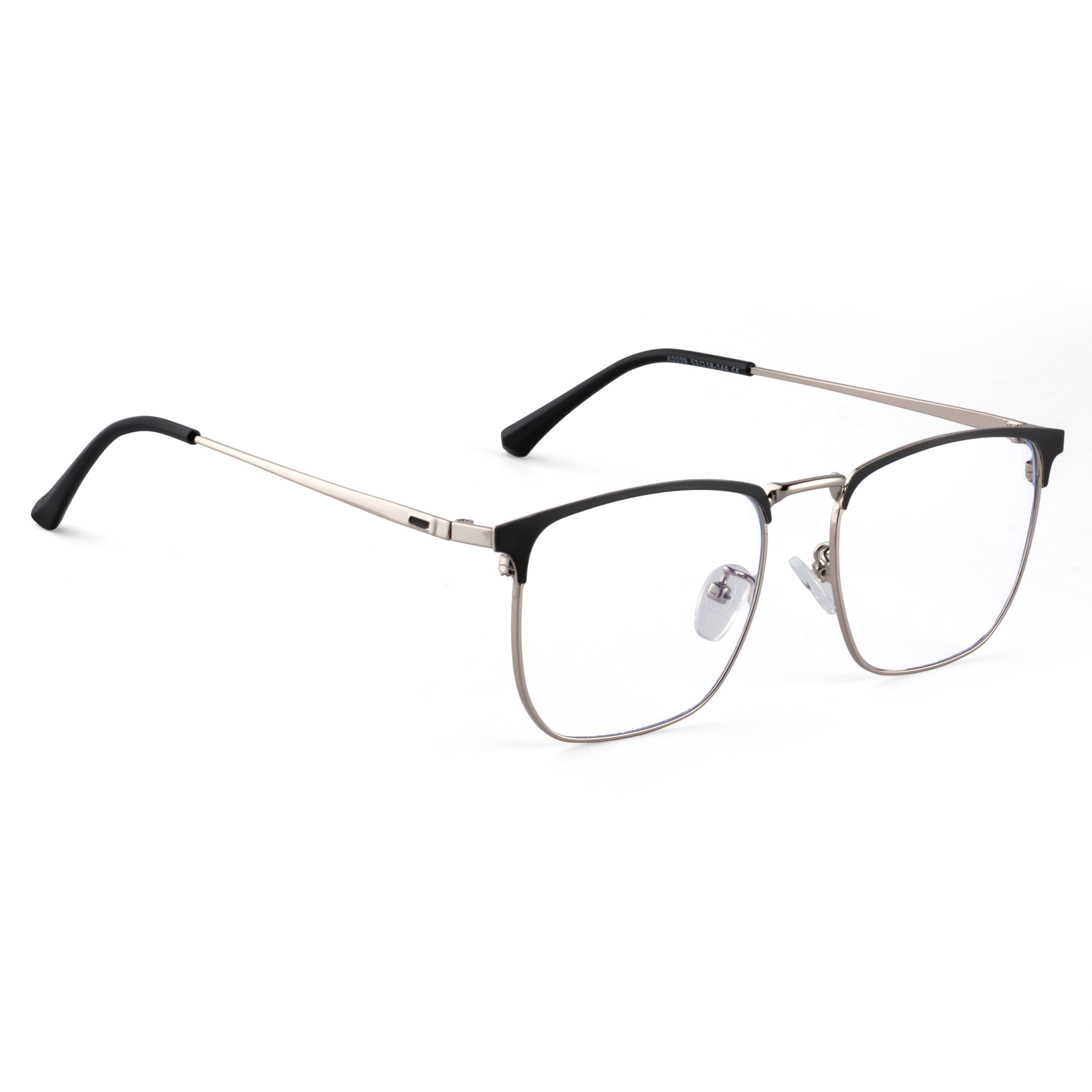 Royal Son Full Rim Black Silver Blue Cut Anti glare Eye Protection Specs Men Women - SF0086-C2