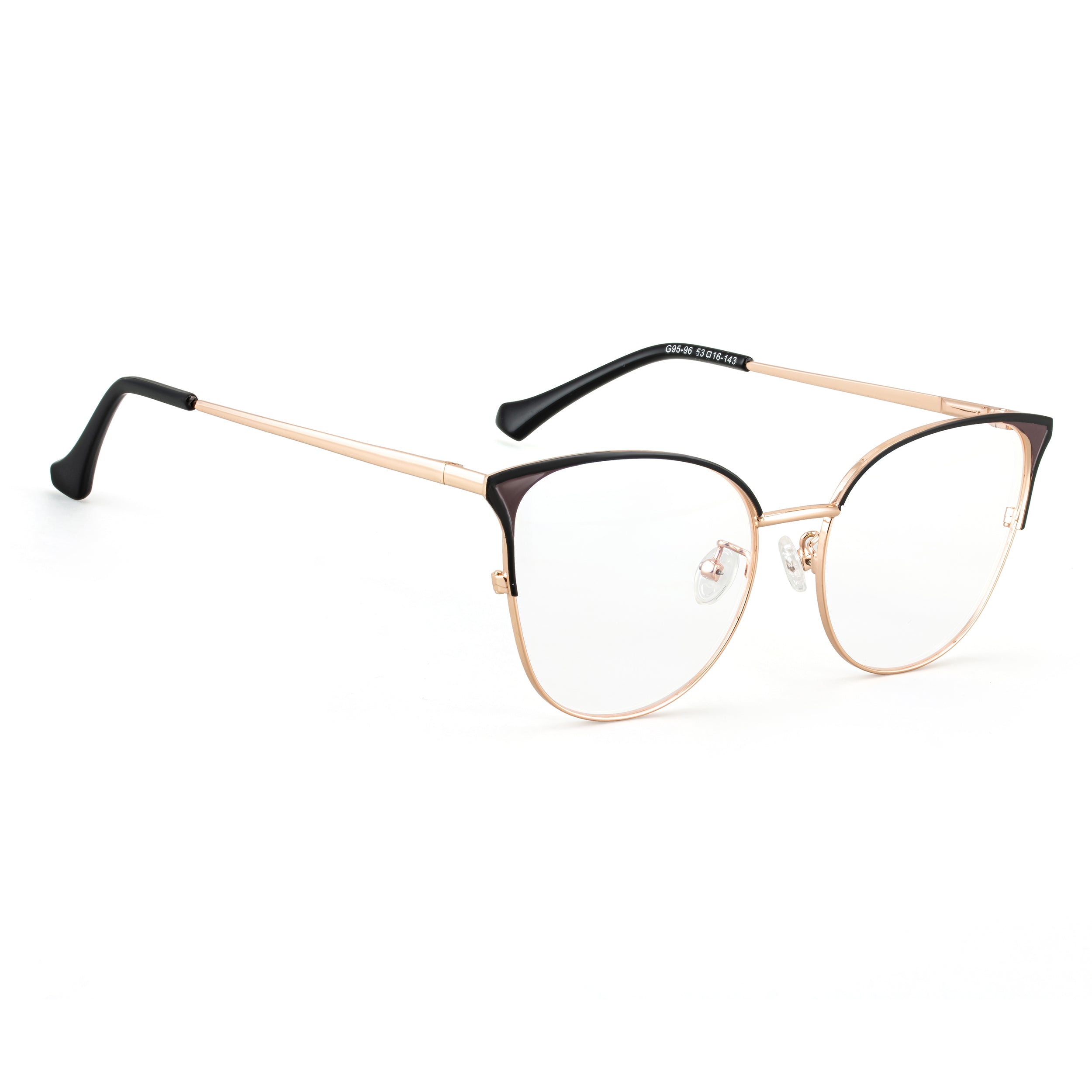 Royal Son Cat Eye Black Gold Spectacles Frames Women - SF0084-C1