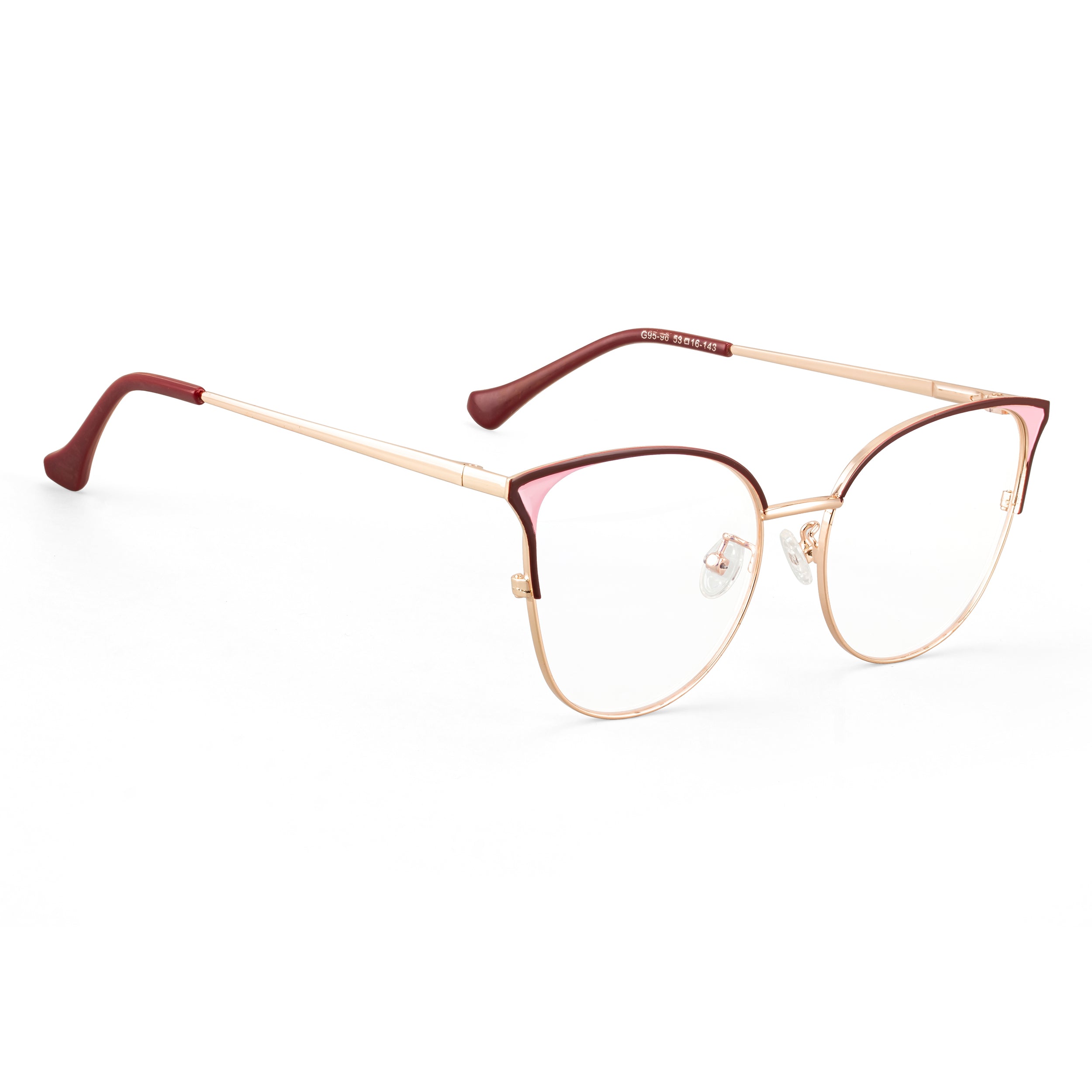 Royal Son Cat Eye Maroon Gold Computer Glasses Women - SF0084-C3