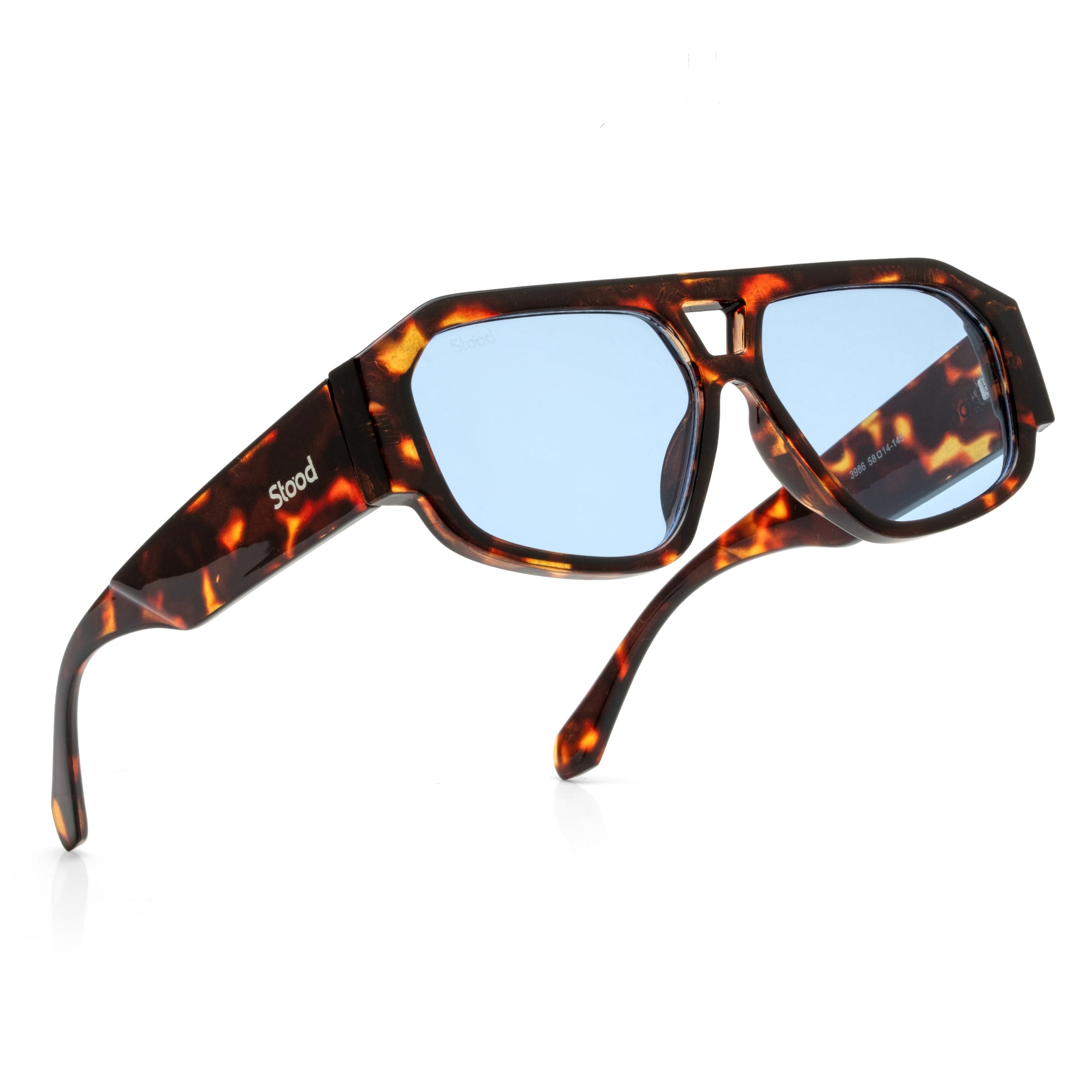 Stood Polygon UV Protected Blue Sunglasses For Men & Women - SG-STD0036-C3