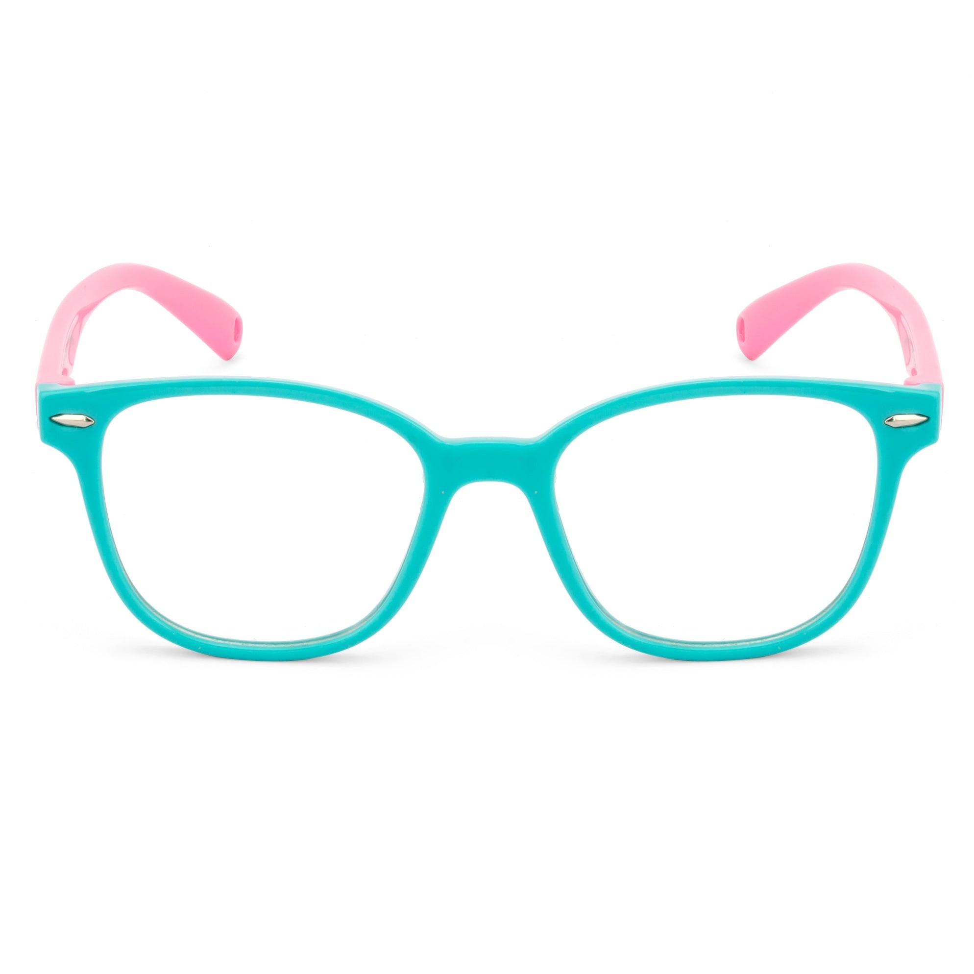 Royal Son Retro Square Black White Spectacles Frames For Kids - SFKID0056-C3