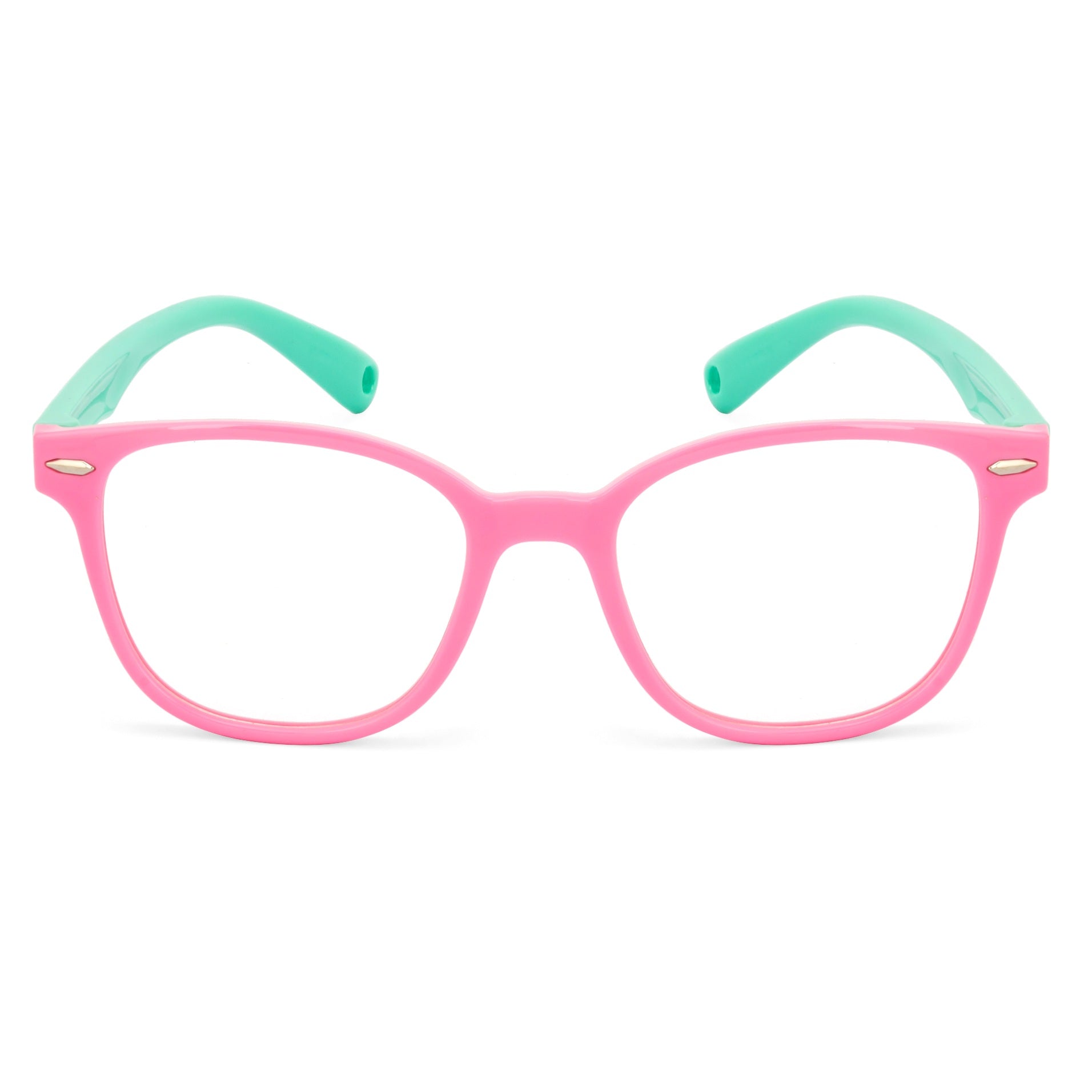 Royal Son Retro Square Black White Spectacles Frames For Kids - SFKID0056-C4