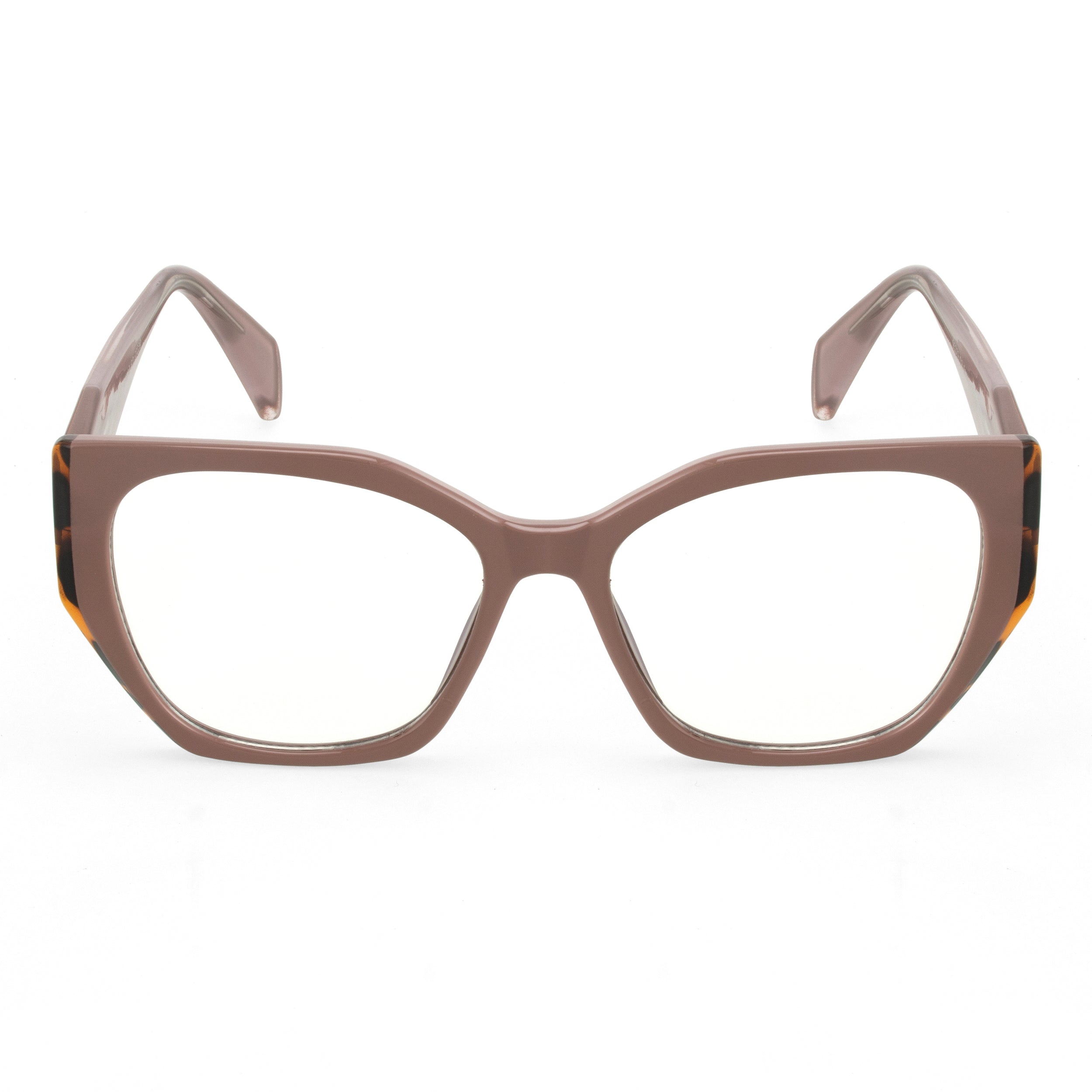 PERKEY Full Rim Cat Eye-Oversized Transparent Computer Blue Cut Spectacles Frames Men Women - OPTL0012-C2