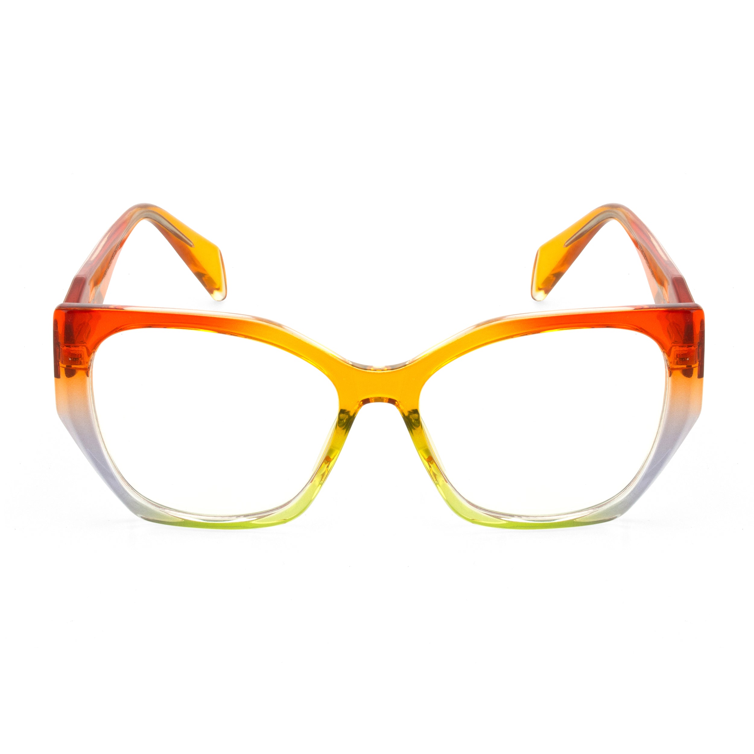 PERKEY Full Rim Cat Eye-Oversized Transparent Computer Blue Cut Spectacles Frames Men Women - OPTL0012-C5