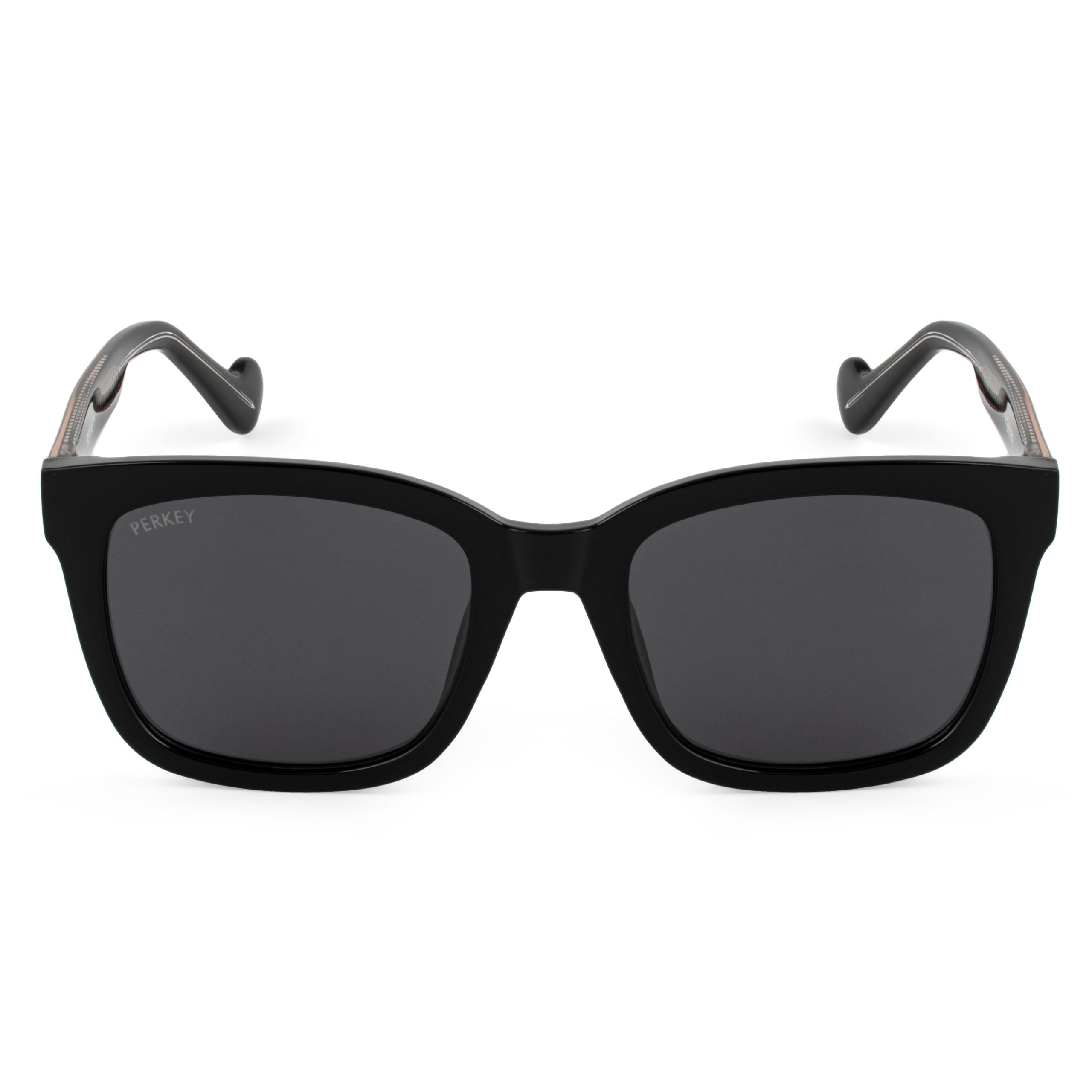 PERKEY Square-Oversized Black Polarized Cooling Sunglasses Men Women - PRKY003-C1