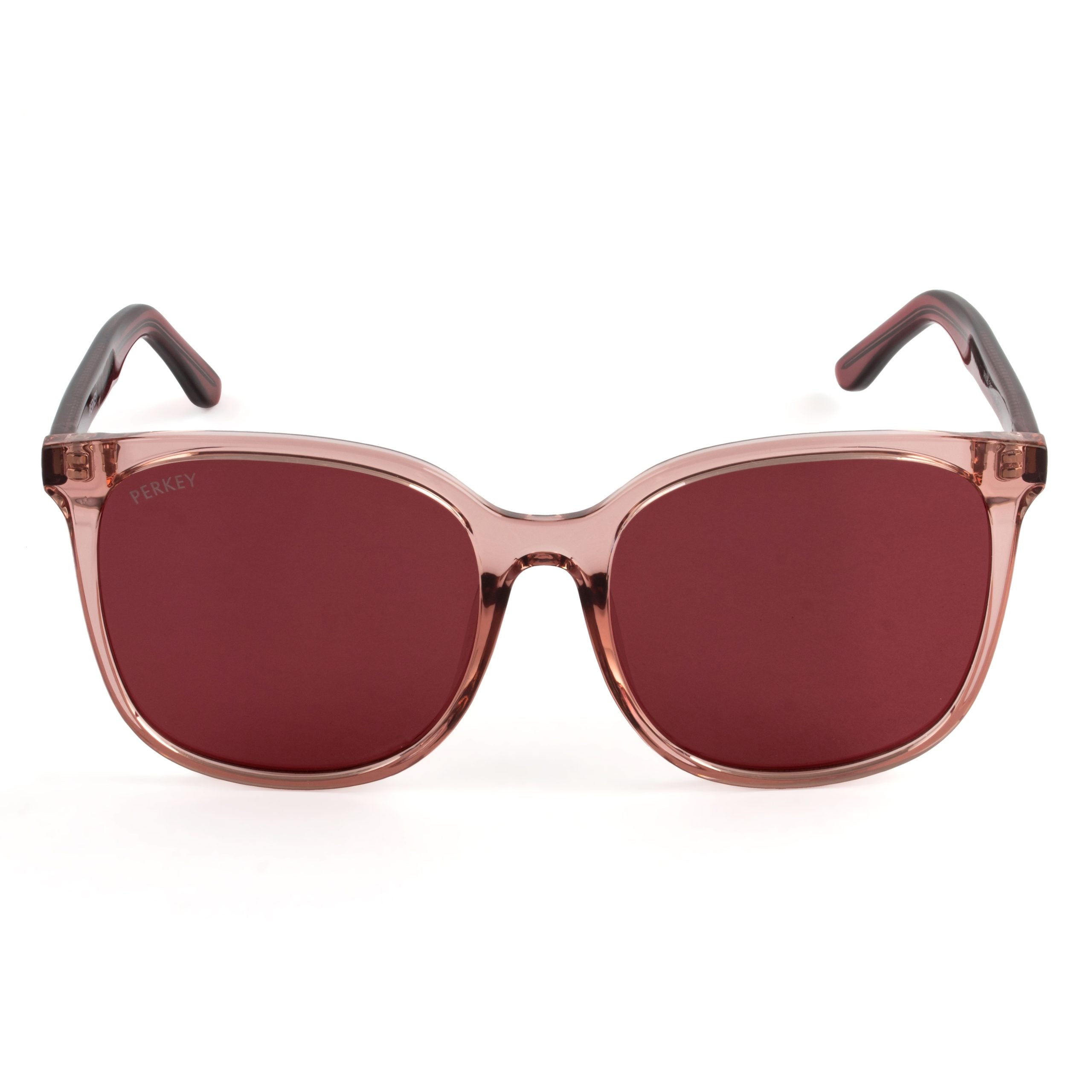 PERKEY Square Pink UV Protected Polarized Stylish Sunglasses Men Women - PRKY008-C3