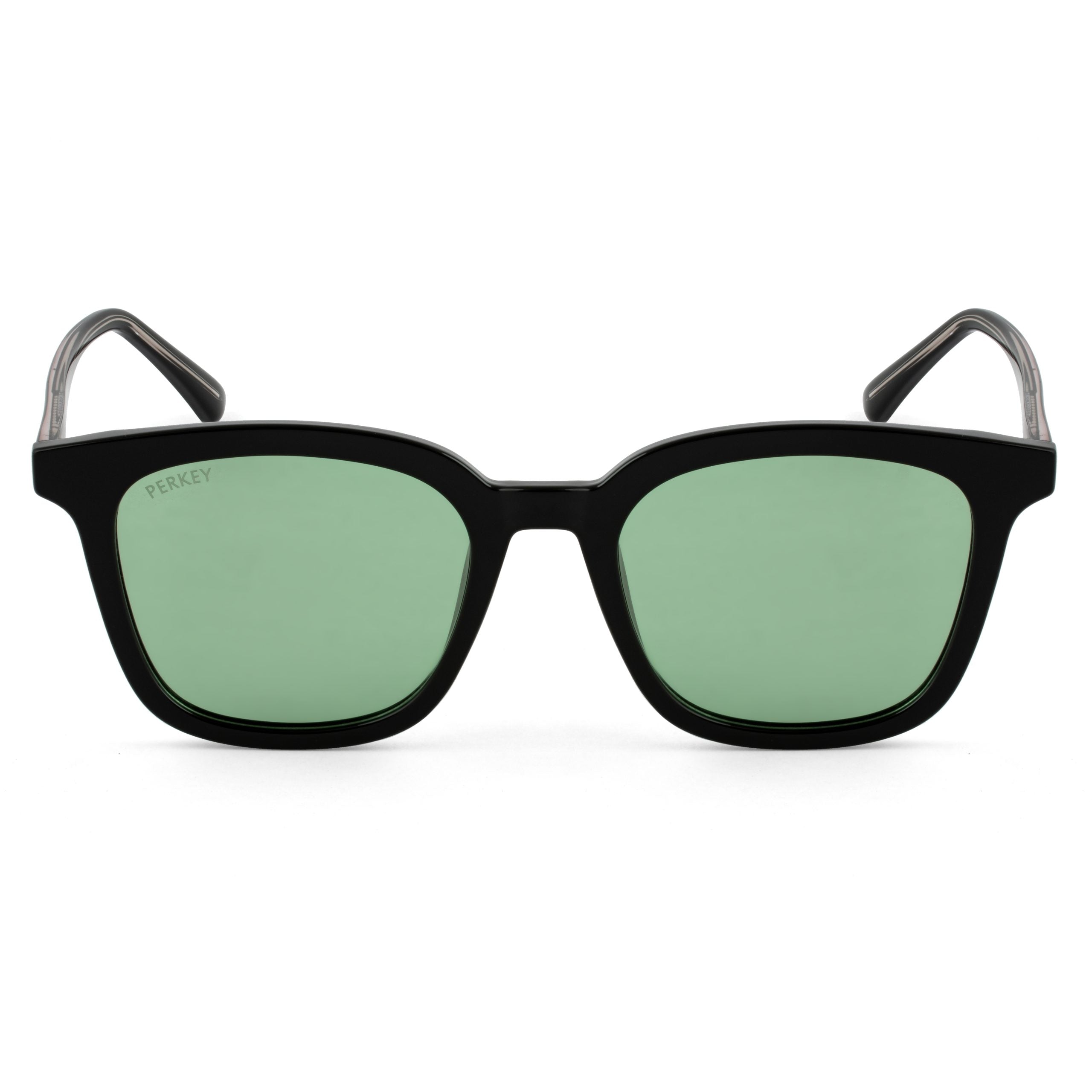 PERKEY Square Green UV Protected Polarized Sunglasses Men Women - PRKY009-C2