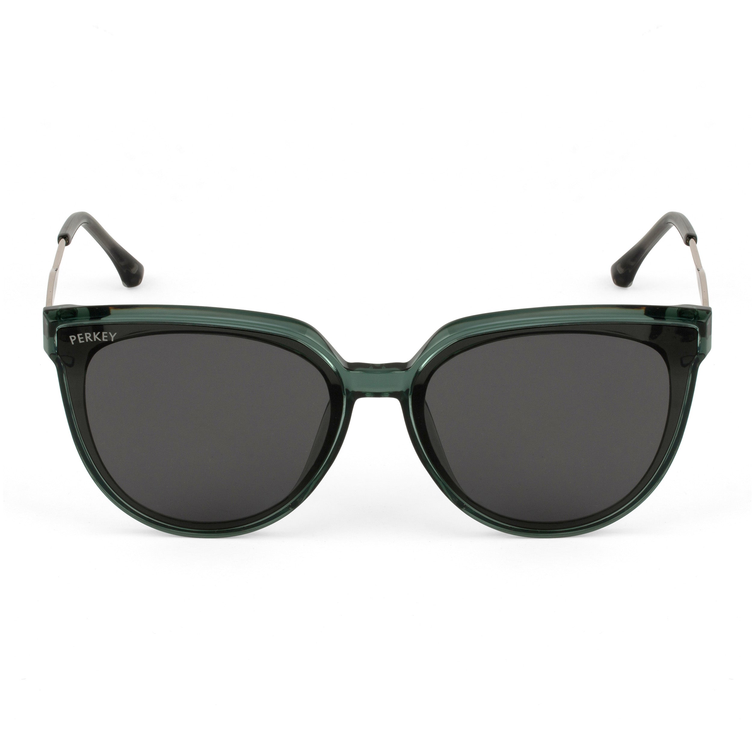 PERKEY Cat Eye-Oversized Black UV Protected Sunglasses Men Women - PRKY0014-C2