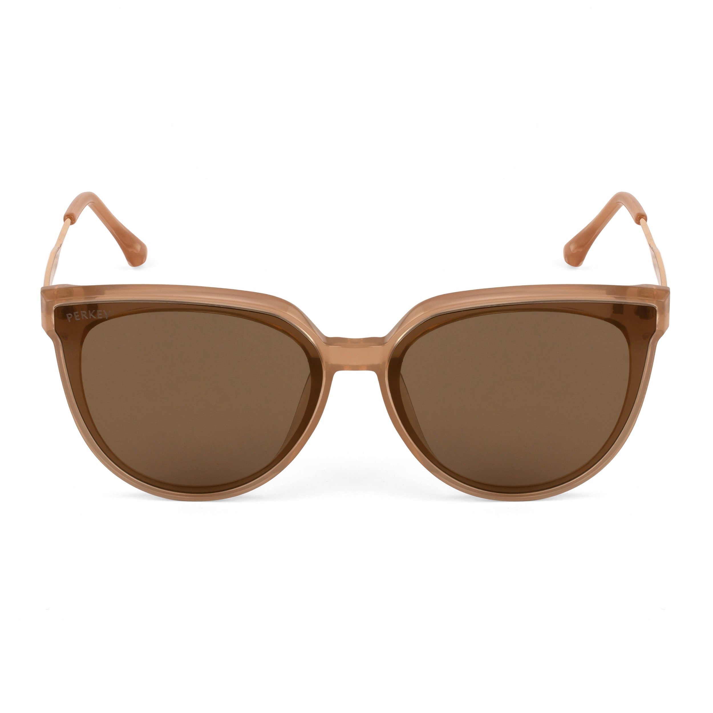 PERKEY Cat Eye-Oversized Brown UV Protected Sunglasses Men Women - PRKY0014-C3