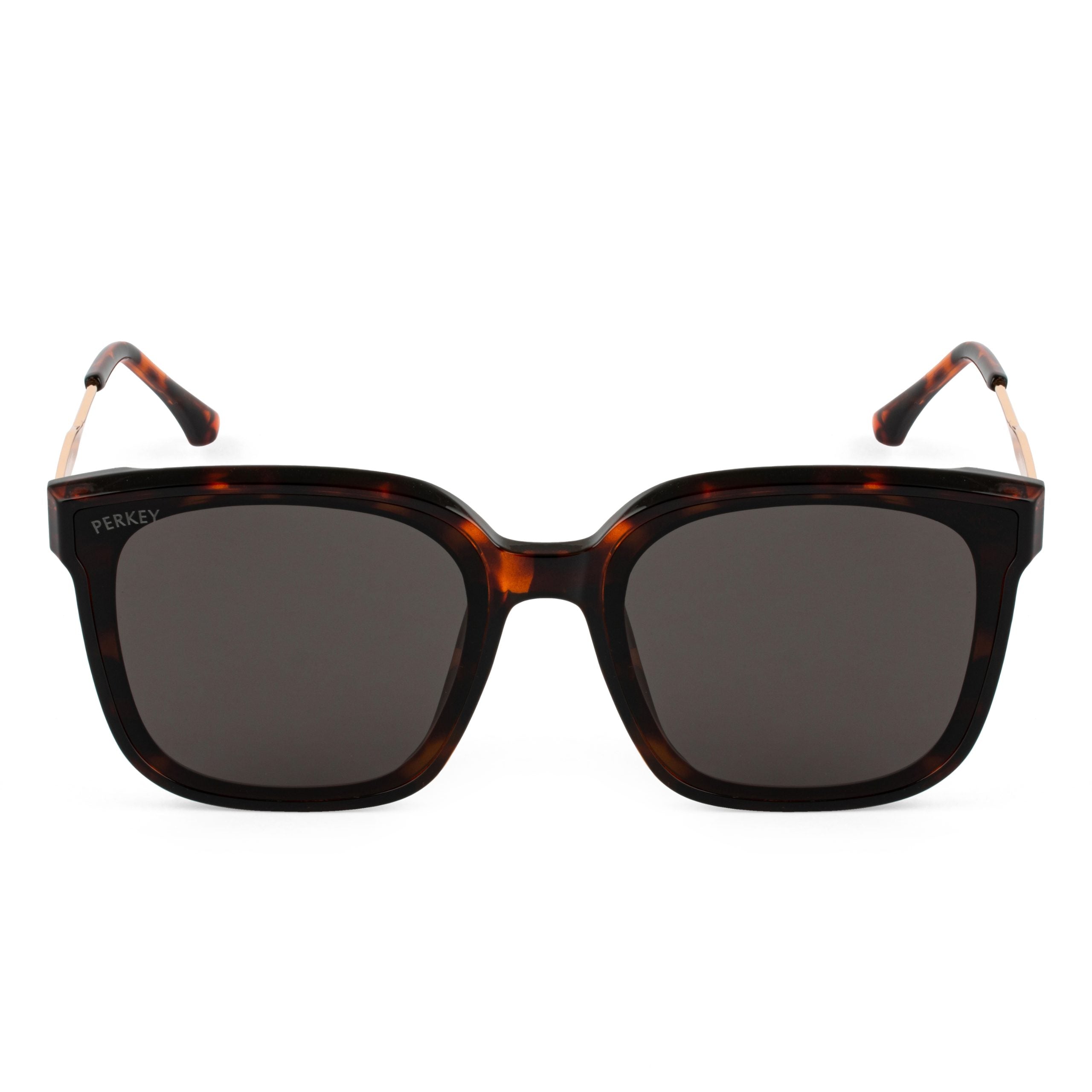 PERKEY Square-Oversized Black UV Protected Sunglasses Men Women - PRKY0013-C3