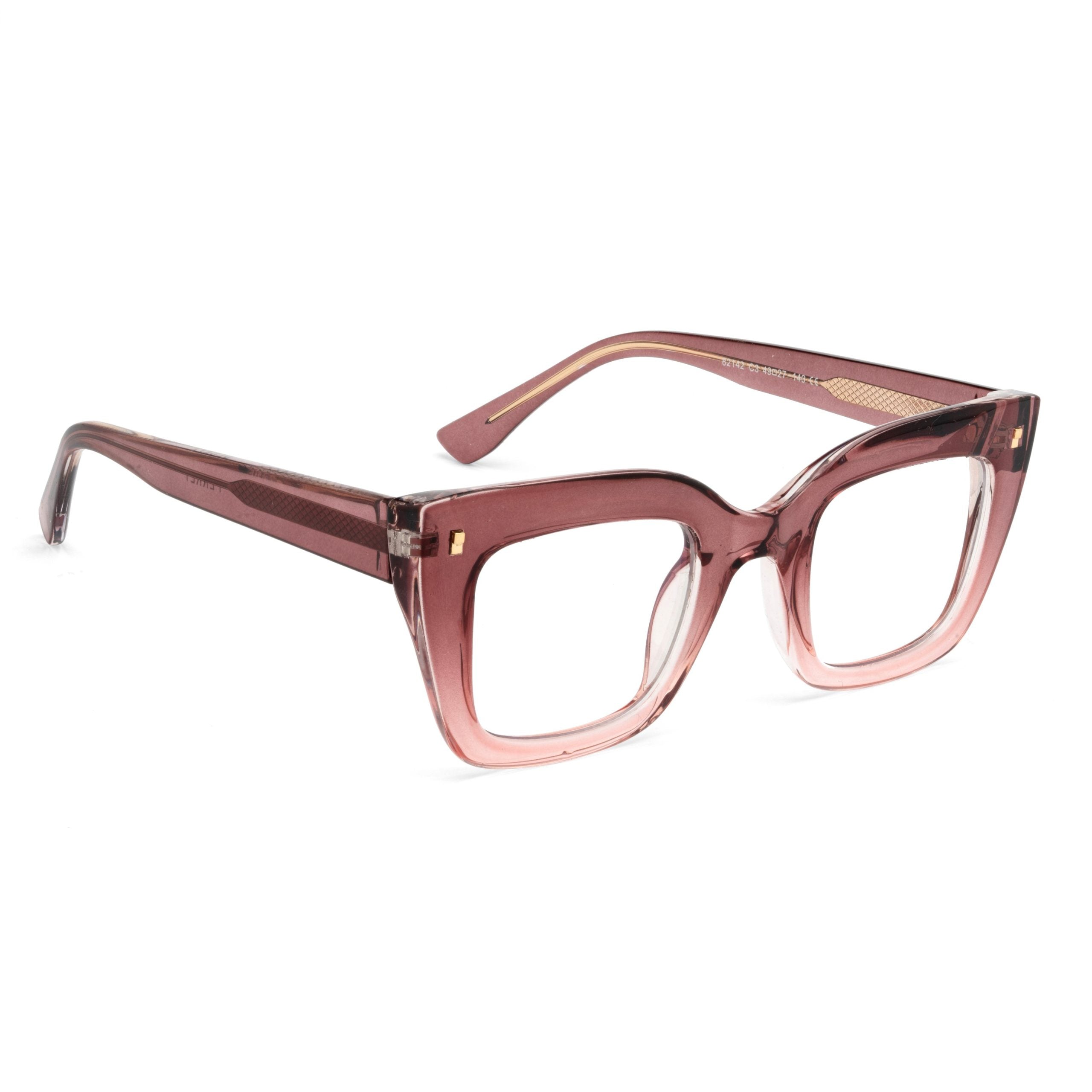 PERKEY Full Rim Retro Square Blue Light Cut & Antiglare Computer Eyeglasses For Women  - OPTL0016-C3