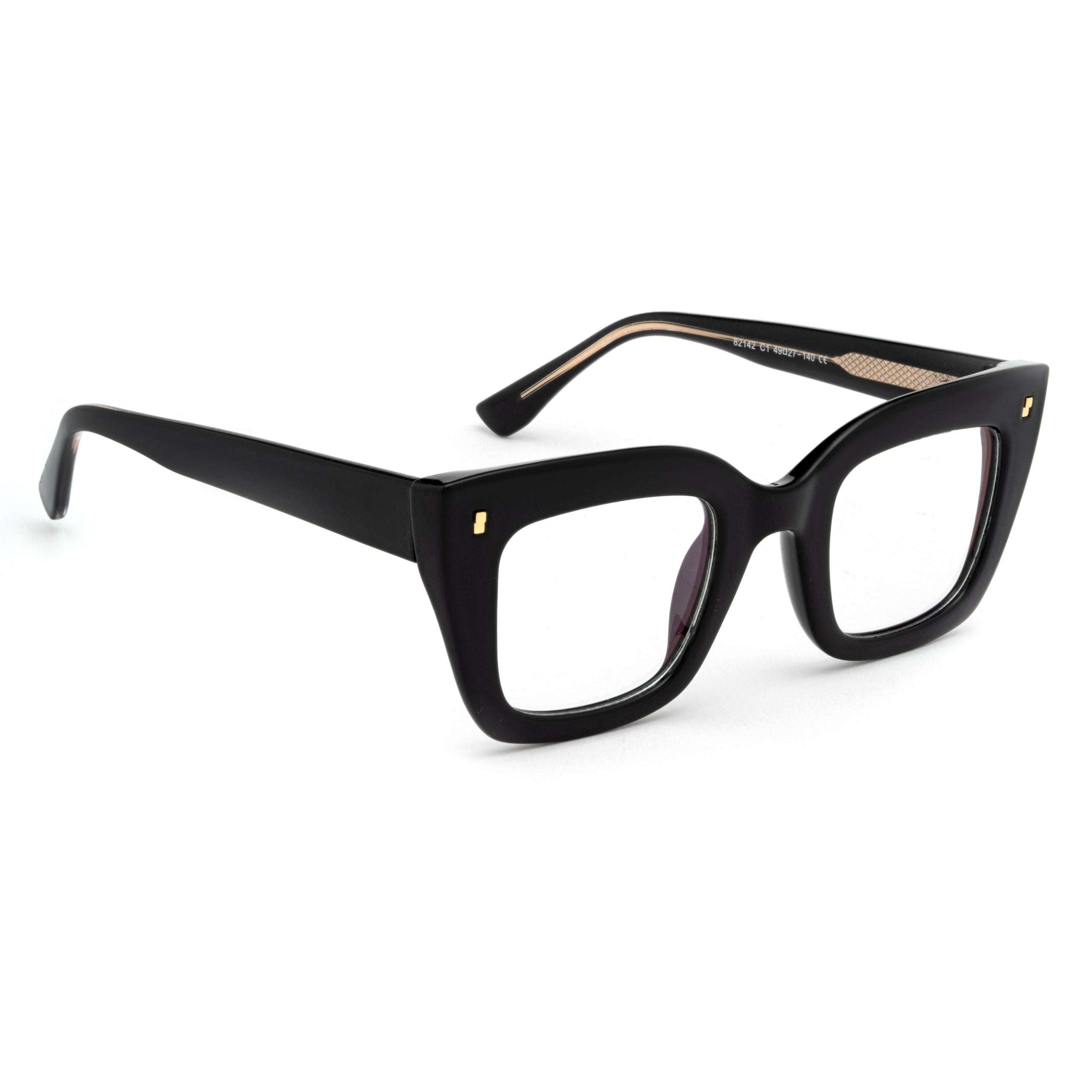PERKEY Full Rim Retro Square Blue Light Cut & Antiglare Computer Eyeglasses - OPTL0016-C1