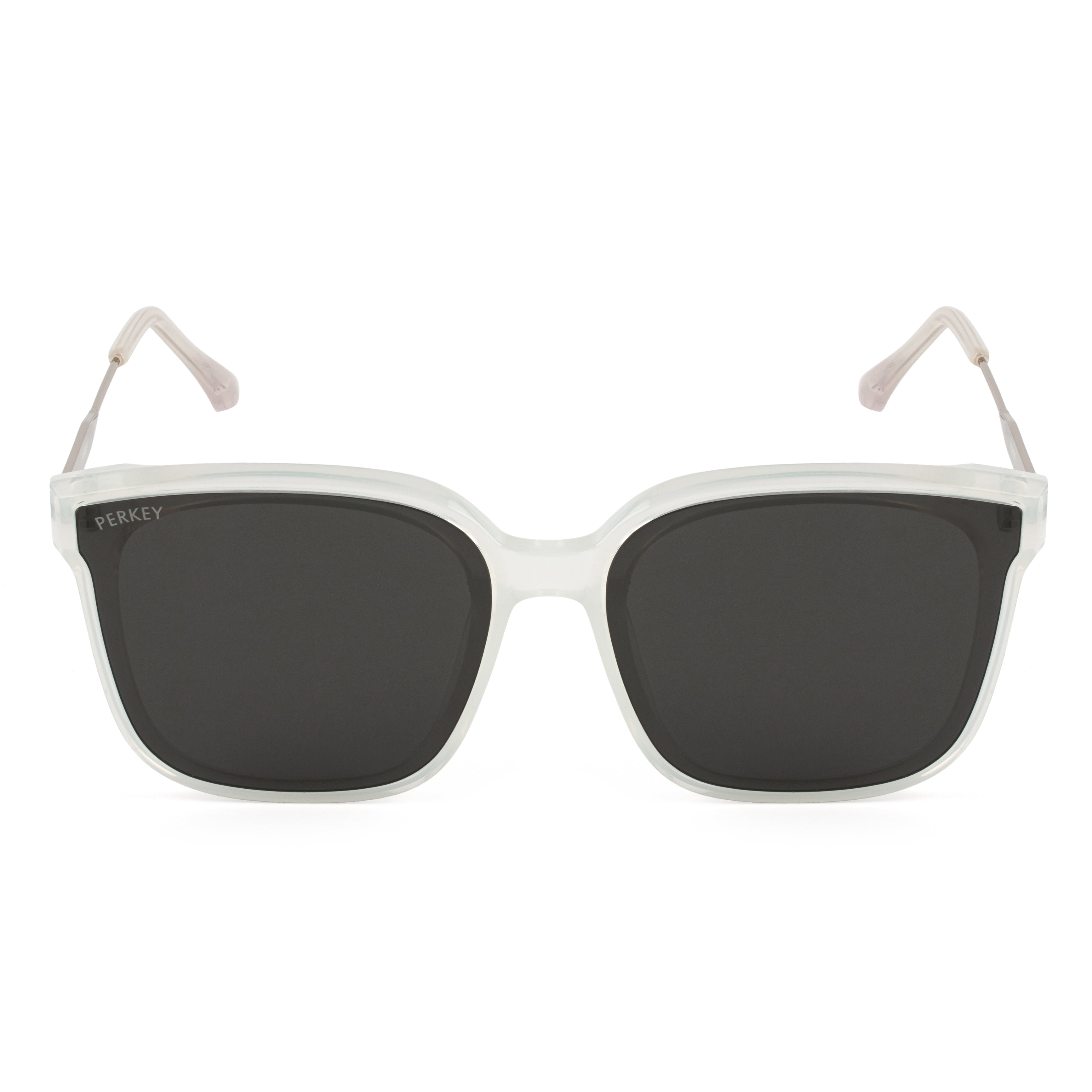 PERKEY Square-Oversized Black UV Protected Sunglasses Men Women - PRKY0013-C2