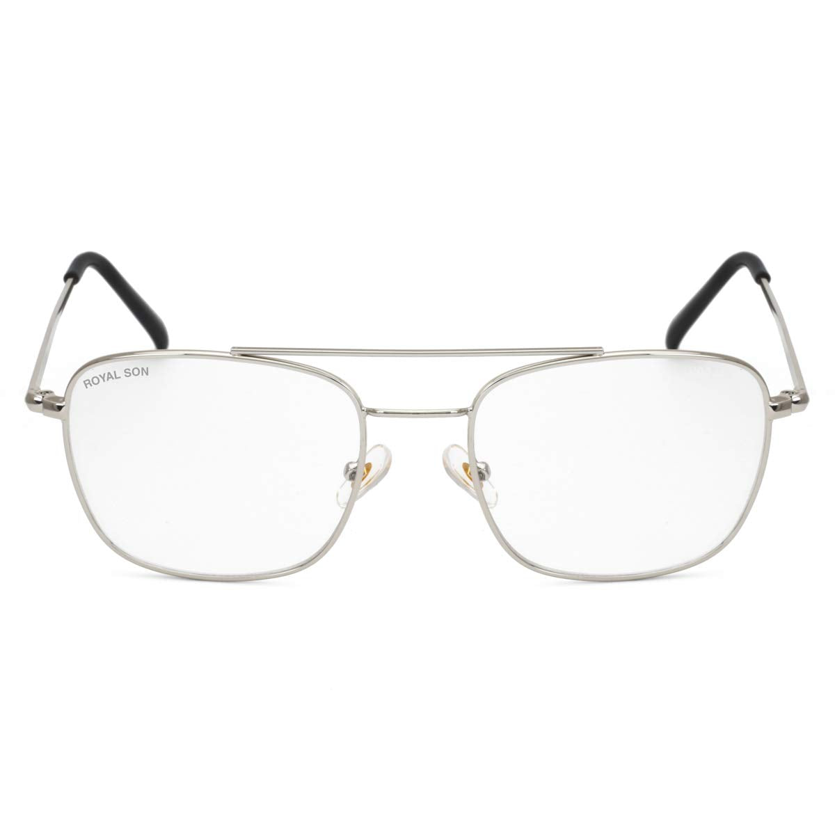 ROYAL SON Retro Square Spectacle Frame For Men And Women (RS0024SF|50|Transparent Lens)