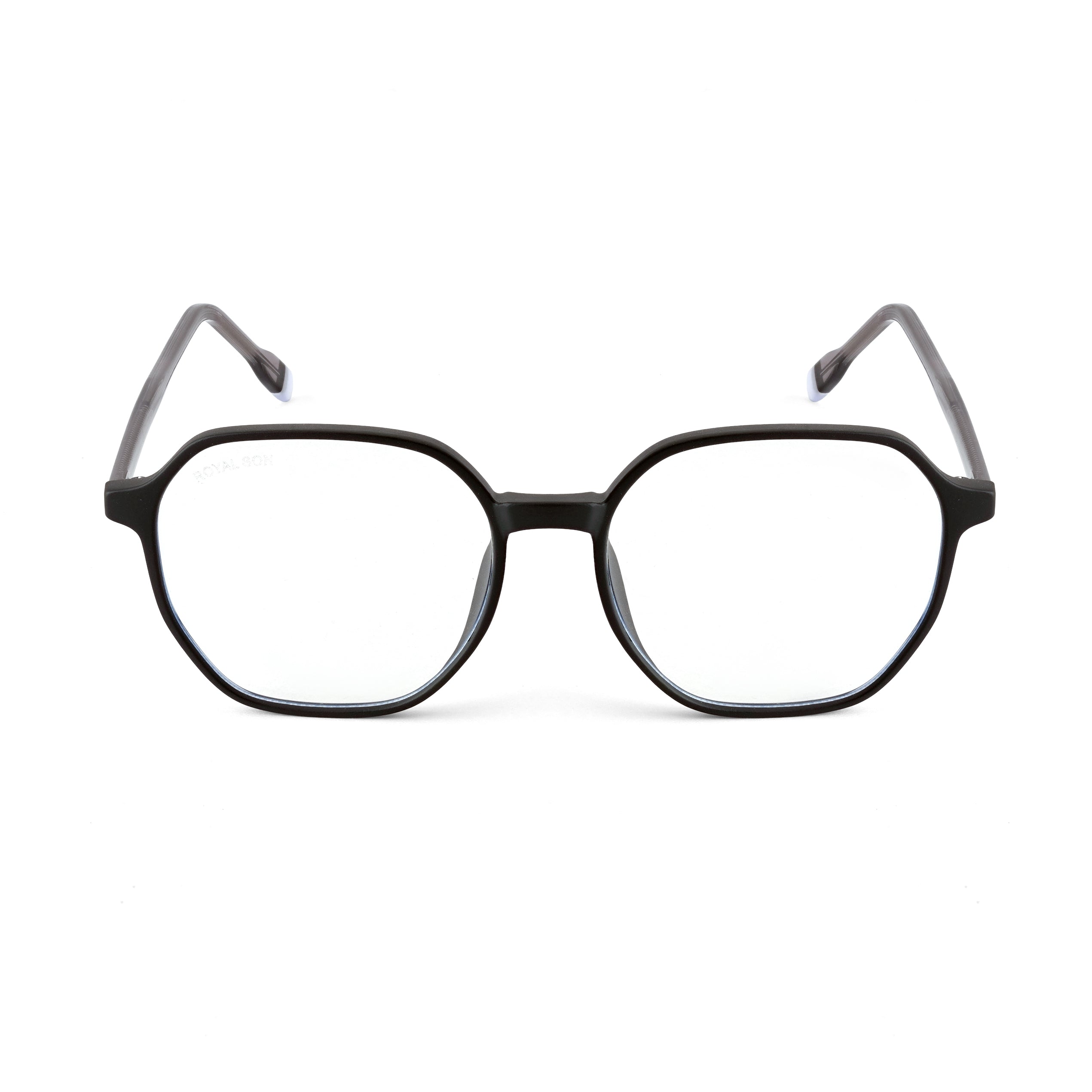Royal Son Polygon Blue Ray Cut Transparent Eye glasses For Men Women - SF0025-C1