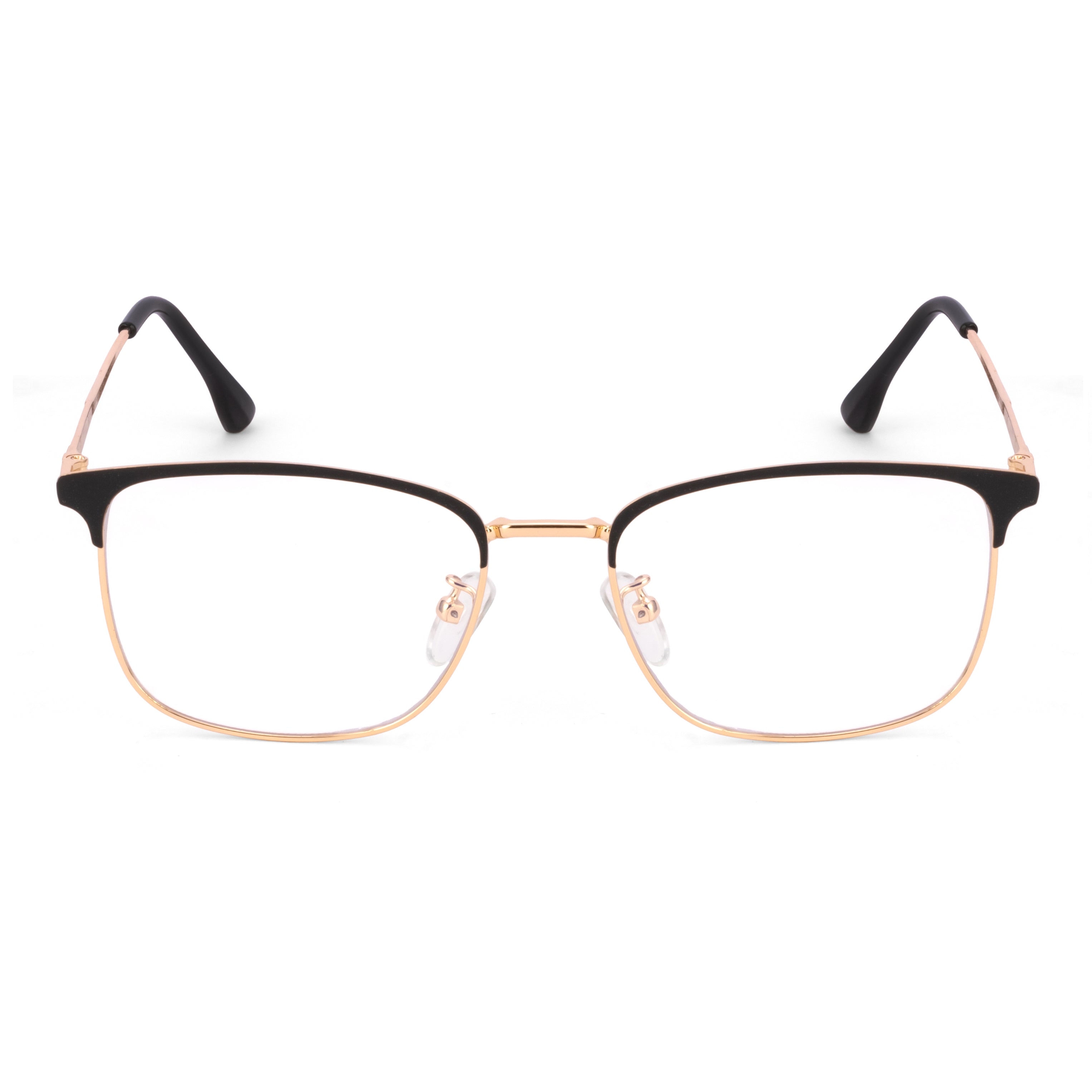 Royal Son Full Rim Black Gold Anti glare Blue Cut Spectacles Frames Men Women -SF0087-C4