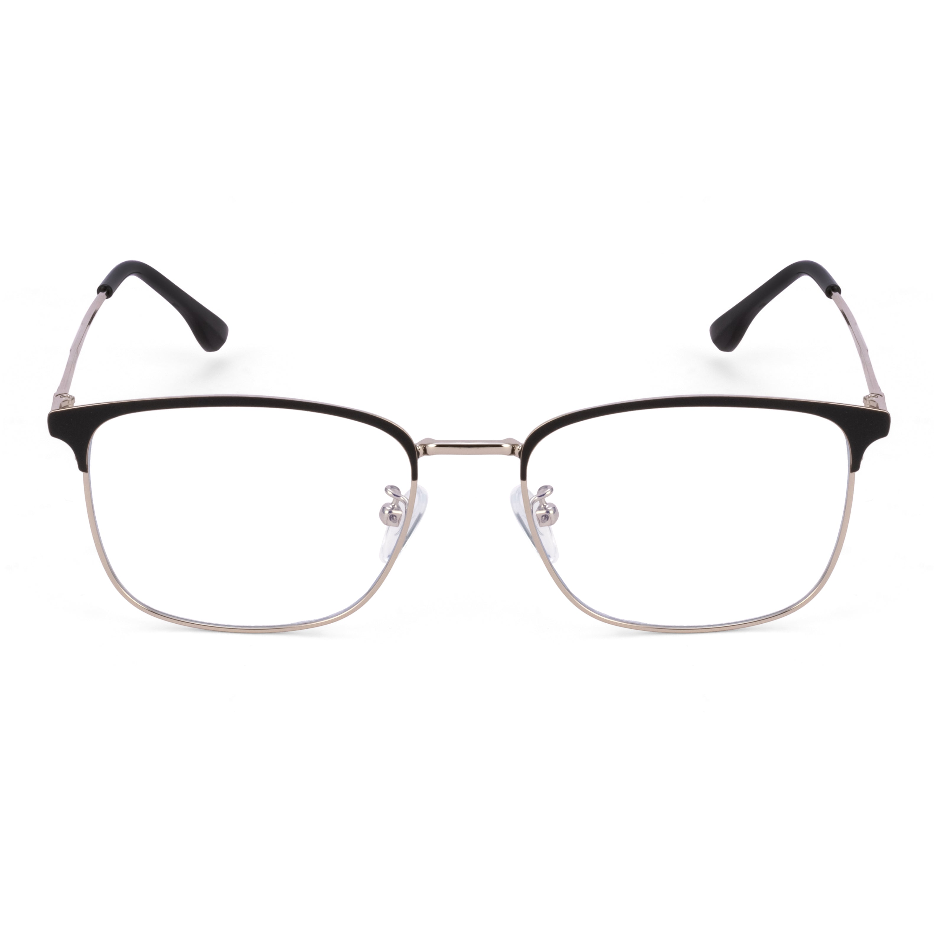 Royal Son Square Black Silver Blue Light Blocking Eyeglasses Men Women - SF0087-C3