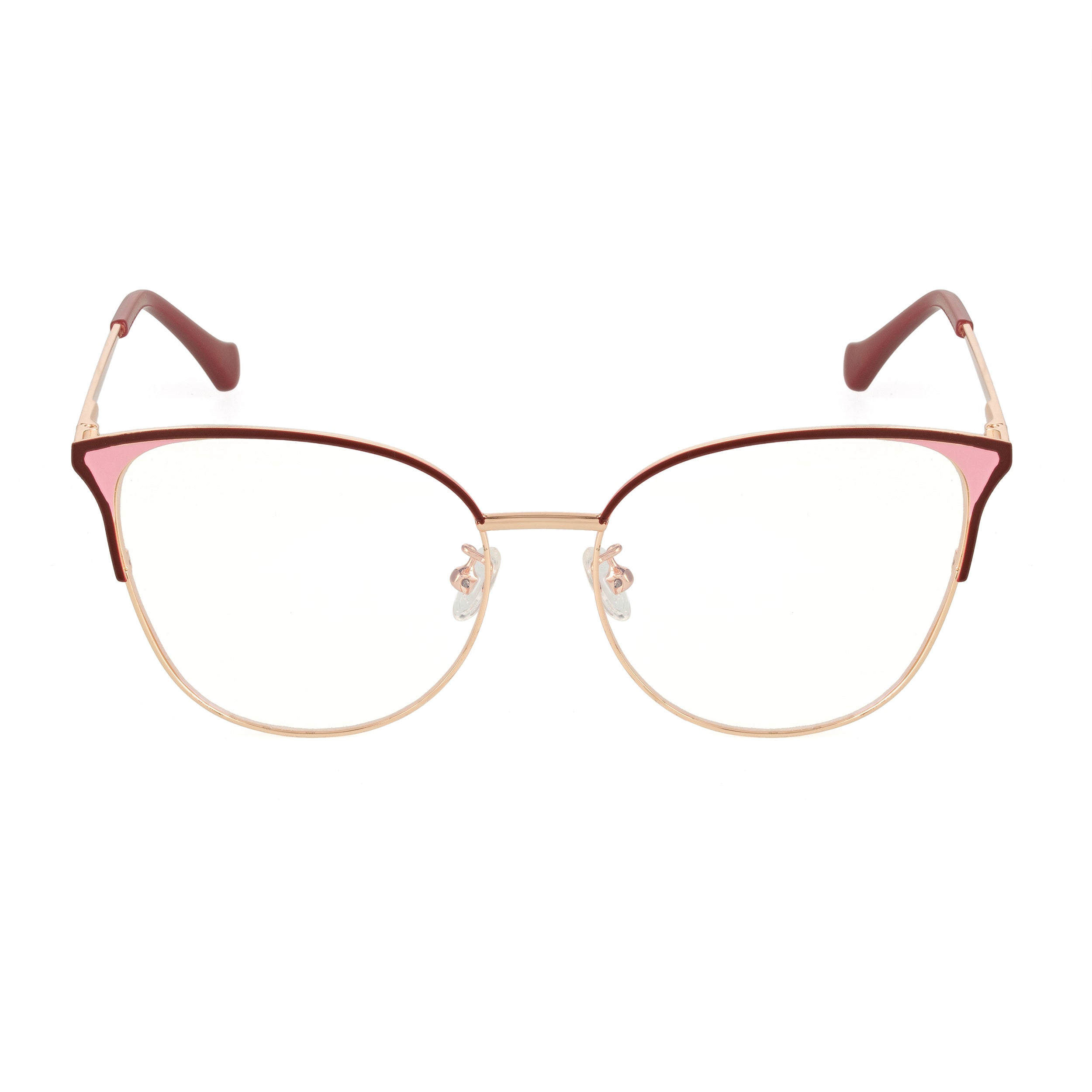 Royal Son Cat Eye Maroon Gold Computer Glasses Women - SF0084-C3