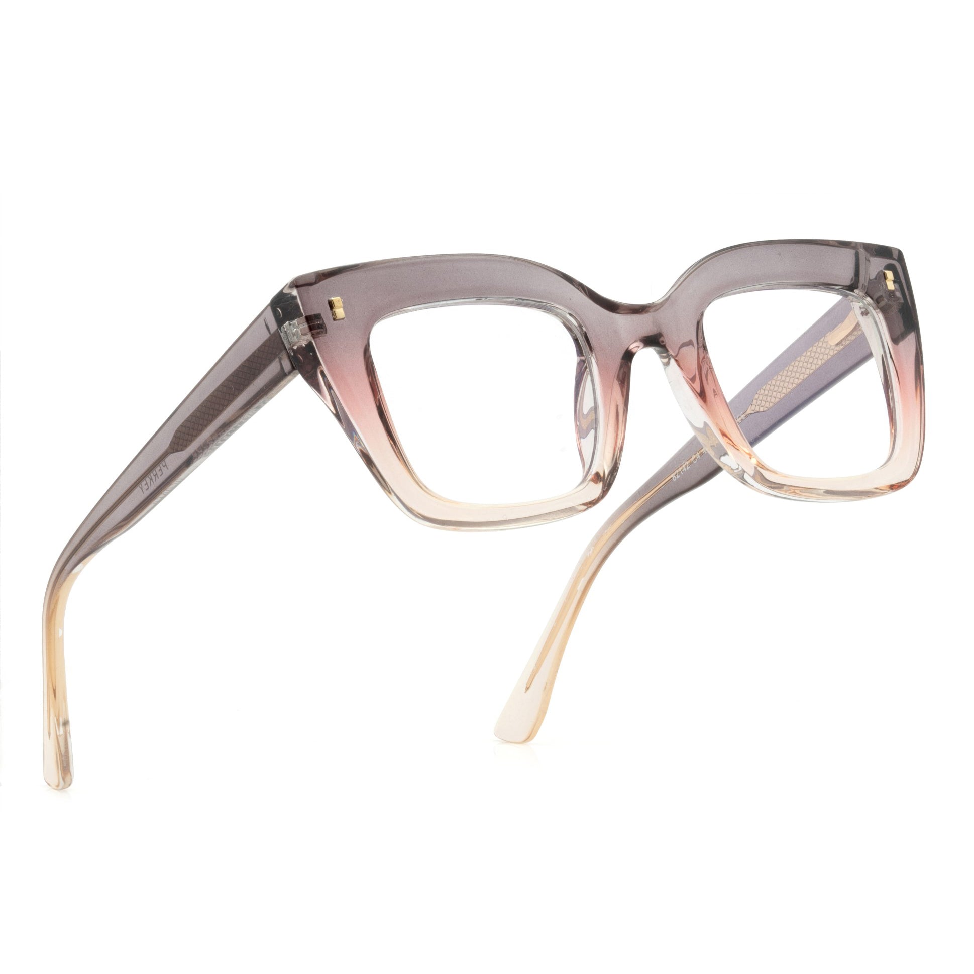 PERKEY Full Rim Retro Square Blue Light Cut & Antiglare Computer Eyeglasses For Women  - OPTL0016-C4