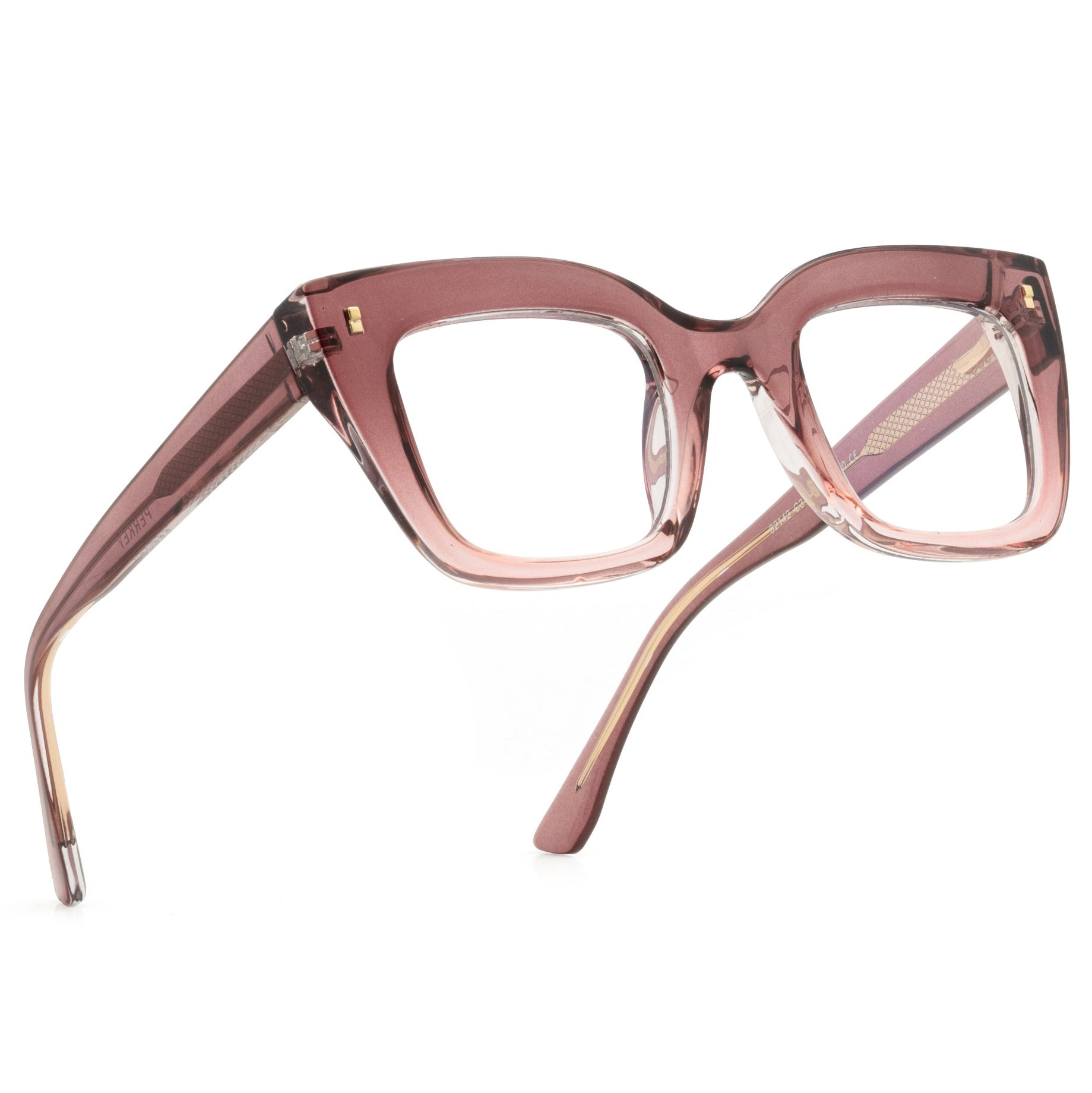 PERKEY Full Rim Retro Square Blue Light Cut & Antiglare Computer Eyeglasses For Women  - OPTL0016-C3