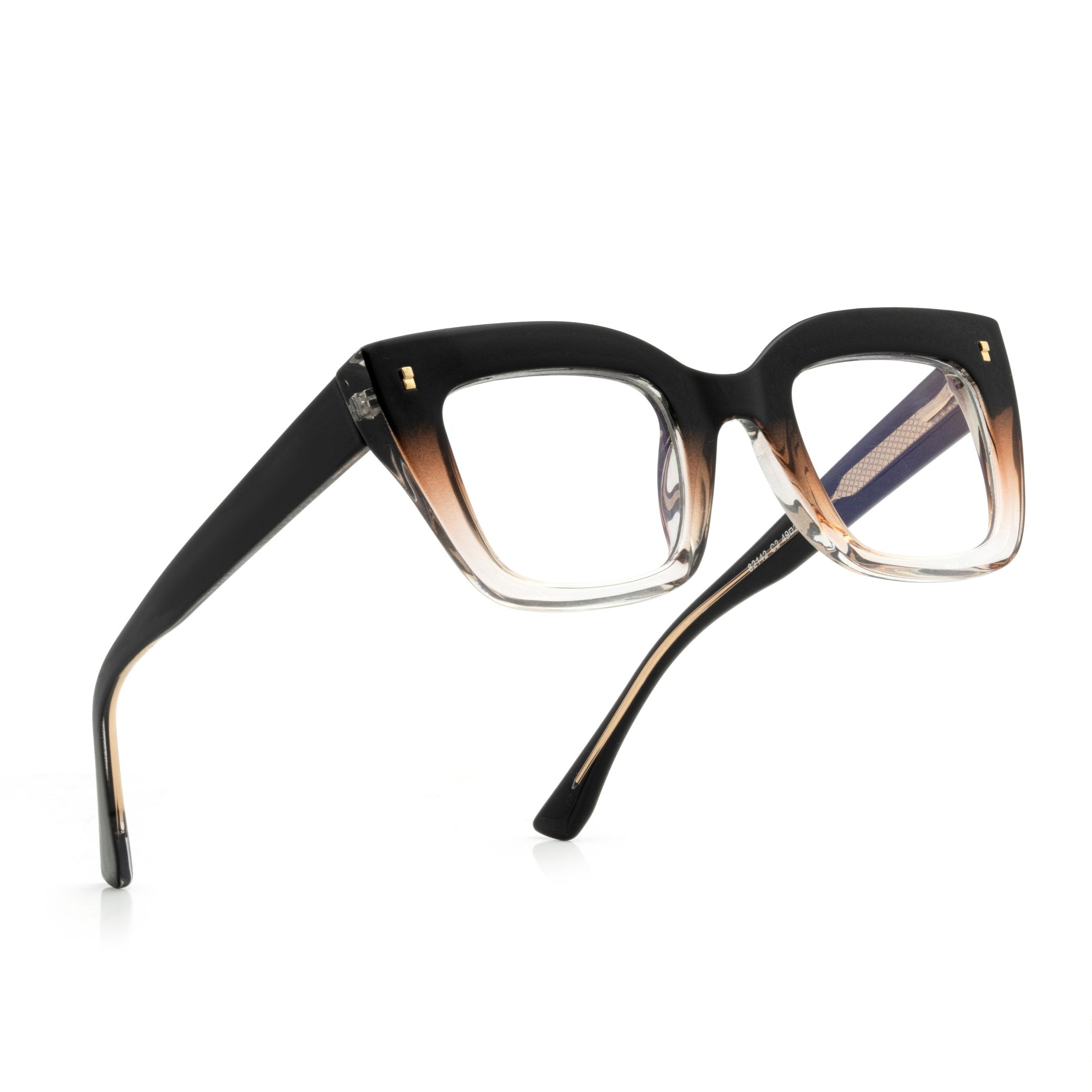 PERKEY Full Rim Retro Square Blue Light Cut & Antiglare Computer Eyeglasses - OPTL0016-C2