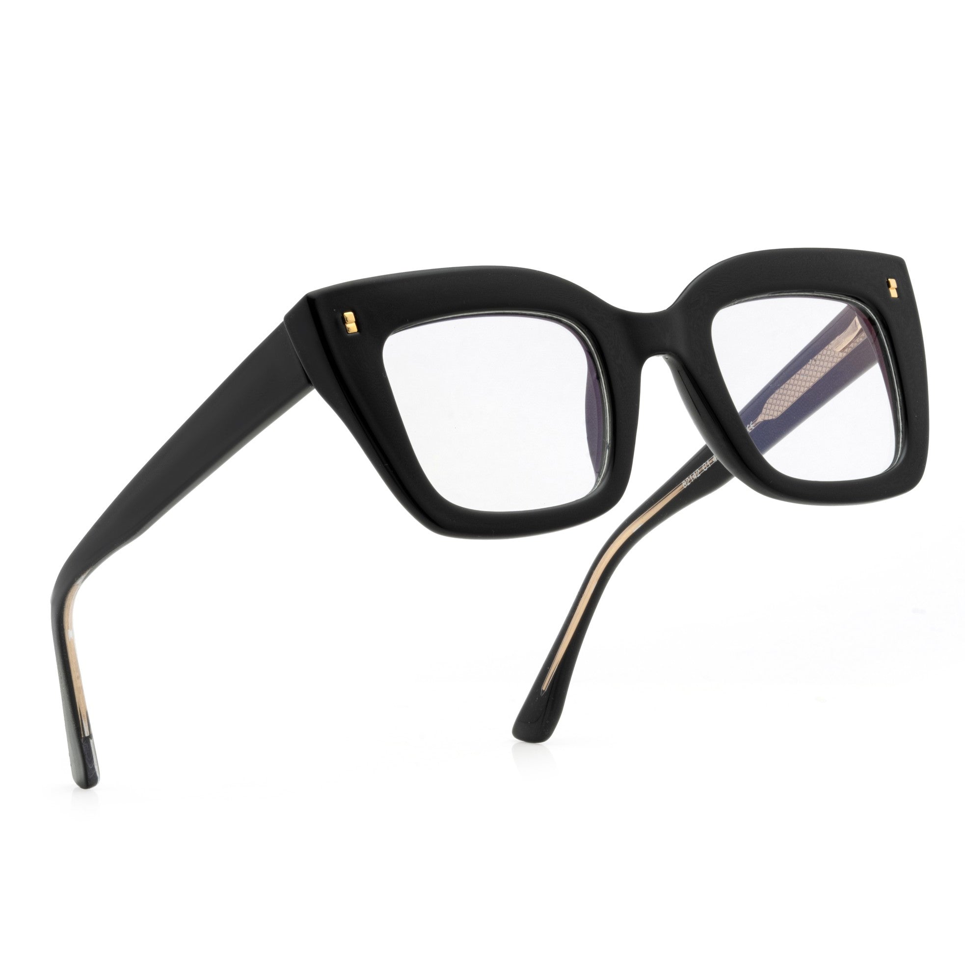PERKEY Full Rim Retro Square Blue Light Cut & Antiglare Computer Eyeglasses - OPTL0016-C1